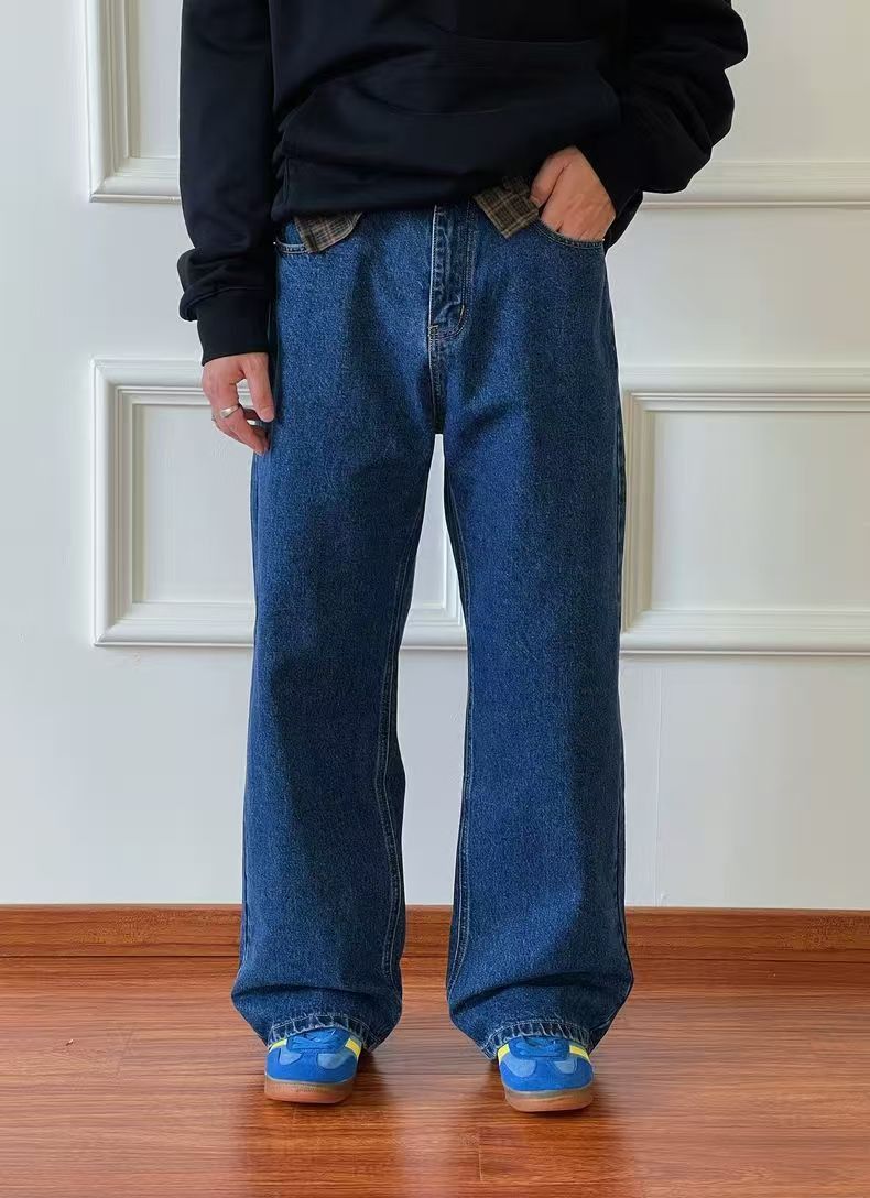 Vintage Deep Blue Washed Vintage Classic Straight-Leg Jeans Size US 32 / EU 48 - 1 Thumbnail
