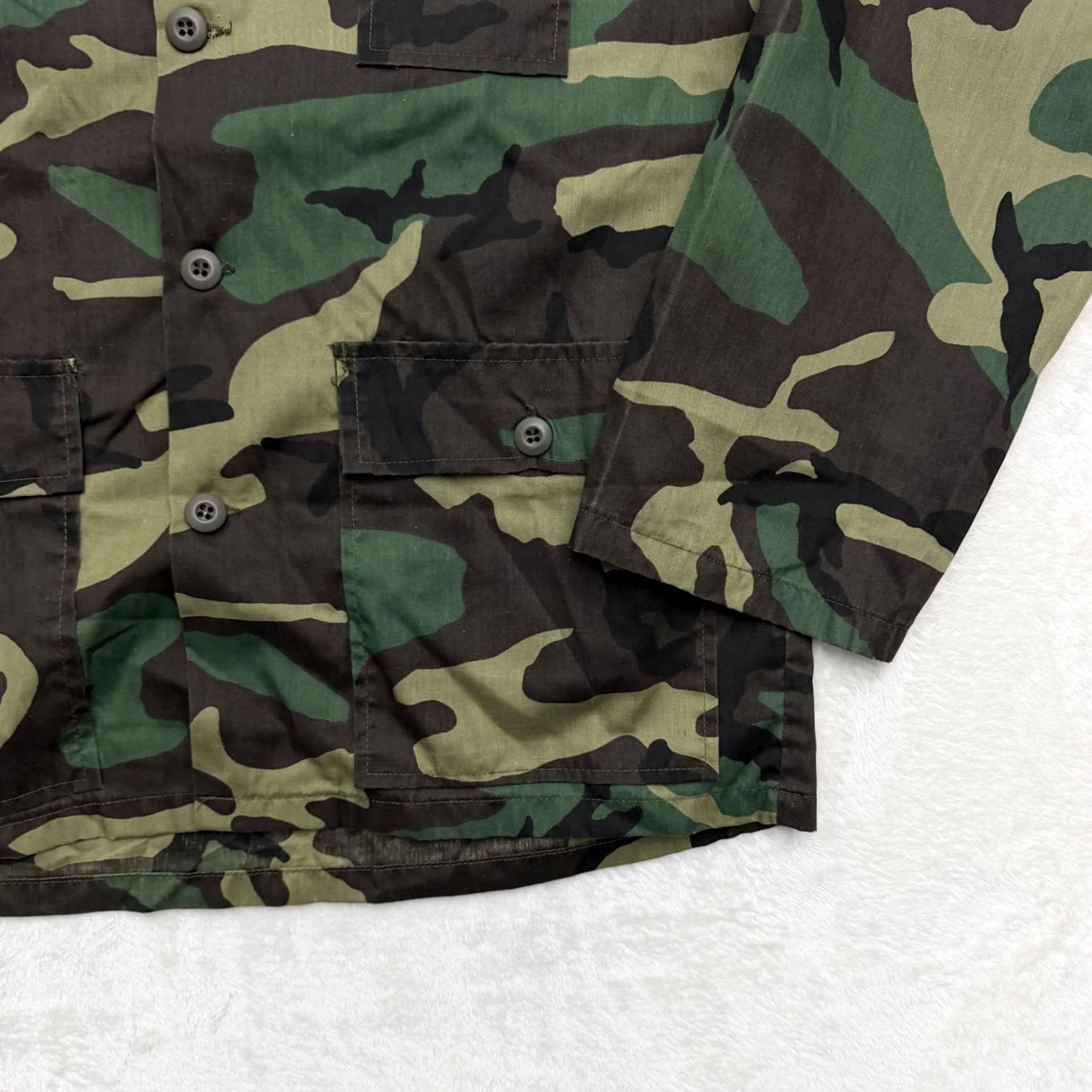 Vintage Ranger Jacket Mens Large Green Camouflage Cotton Military Lightweight USA Made Size US L / EU 52-54 / 3 - 4 Thumbnail