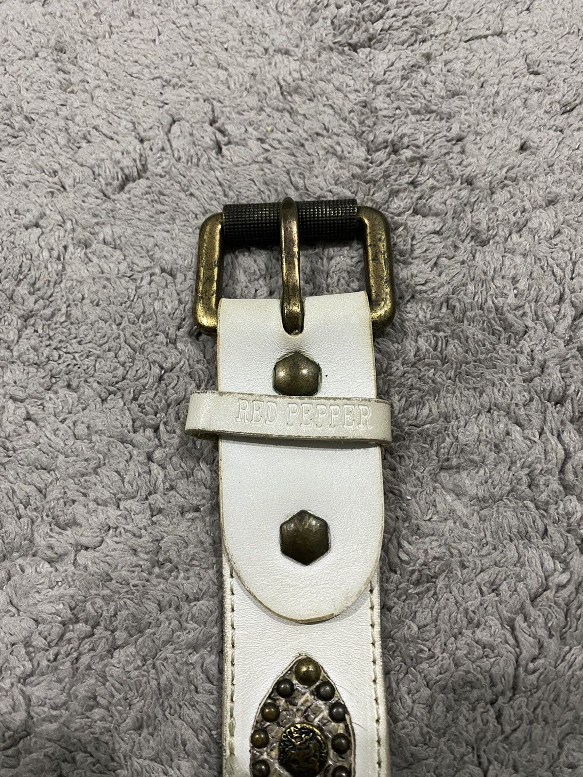 Seditionaries NEED GONE ‼️Red Pepper Snakeskin Studded Belt Genuine Leather Size ONE SIZE - 4 Thumbnail