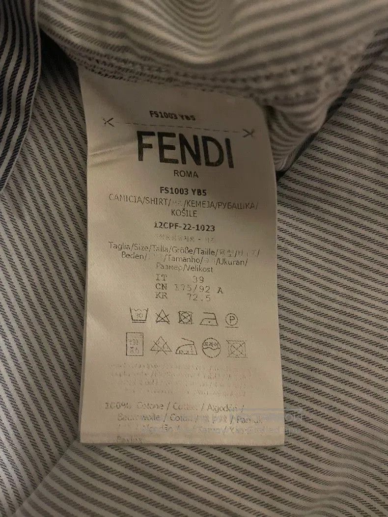 Fendi Fendi Gray Checked Long Sleeve Shirt. Size US L / EU 52-54 / 3 - 8 Thumbnail