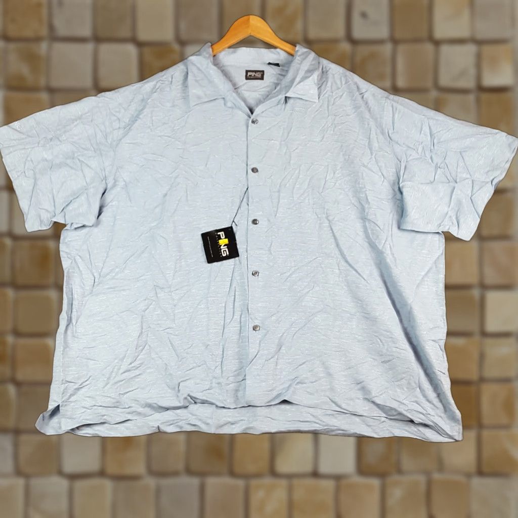 Vintage Ping Silk Breathable Preppy Polo Shirt Big & Tall 4X Blue Collar Button South casual Workwear 90s Vintage Mens Polo Size US XXL / EU 58 / 5 - 1 Thumbnail