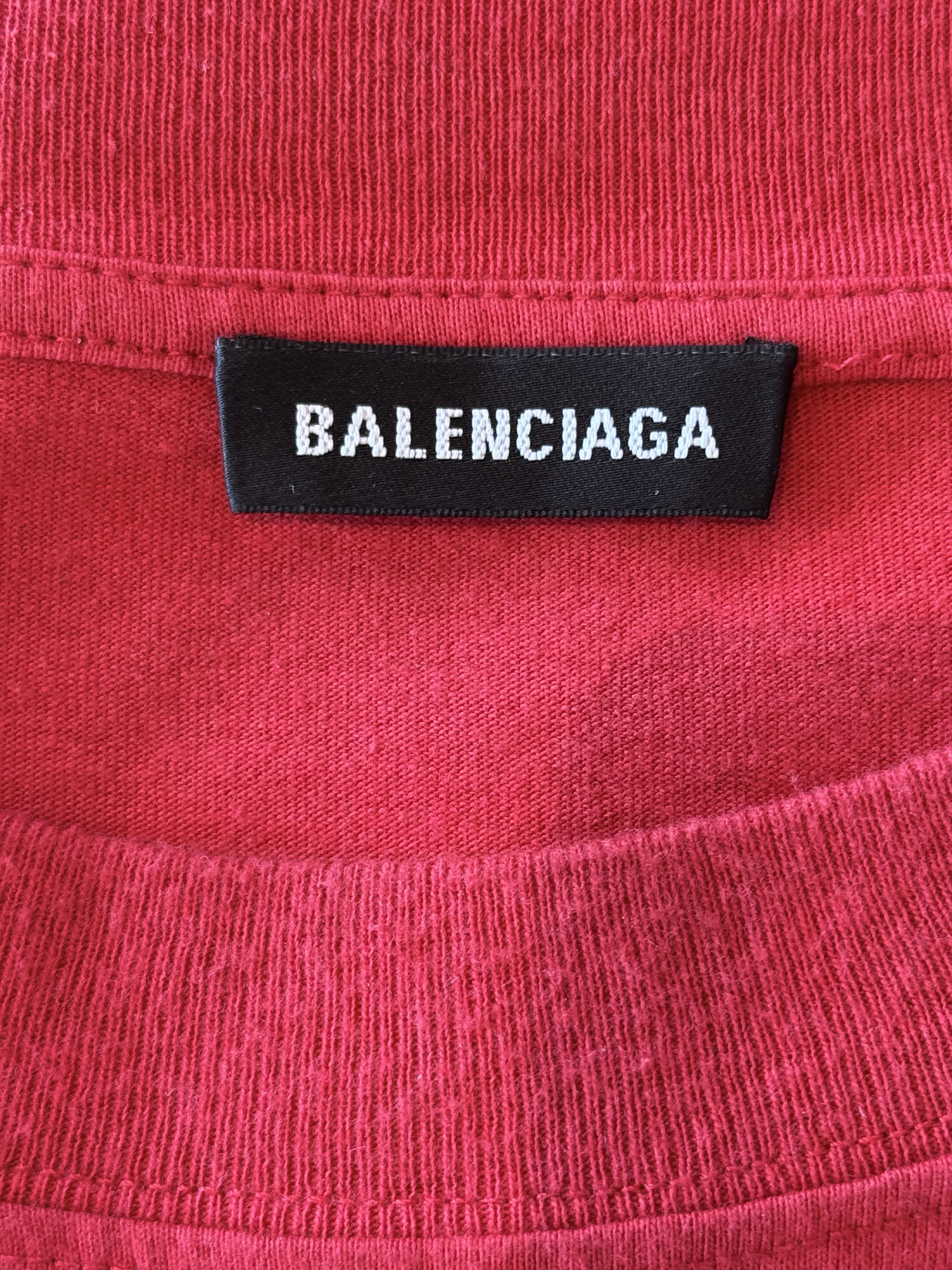 Balenciaga Balenciaga Red & Black Logo T-Shirt Size US XXL / EU 58 / 5 - 3 Thumbnail