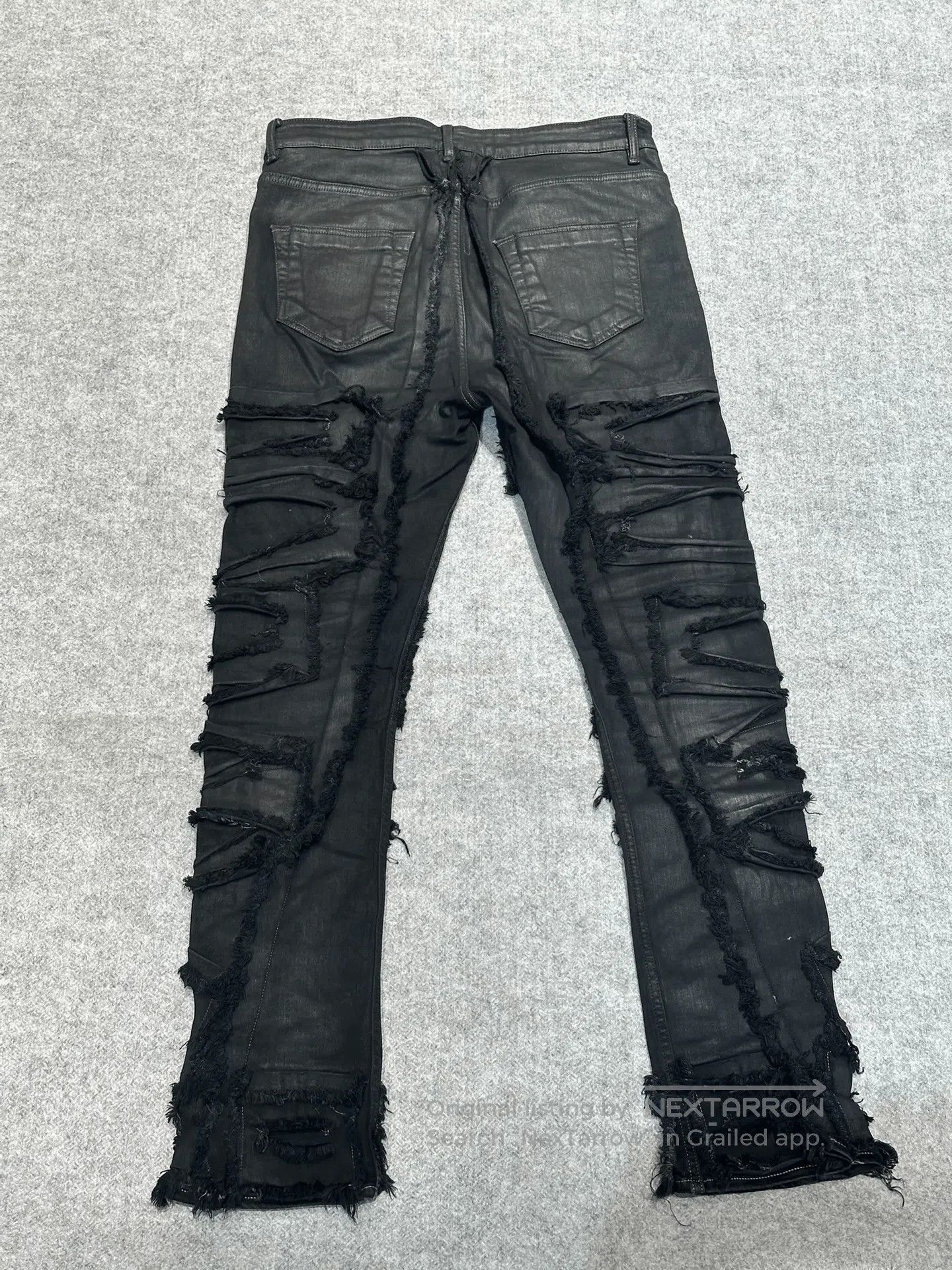 Rick Owens Drkshdw Rick Owens DRKSHDW Distressed Wax Pants. Size US 32 / EU 48 - 2 Thumbnail