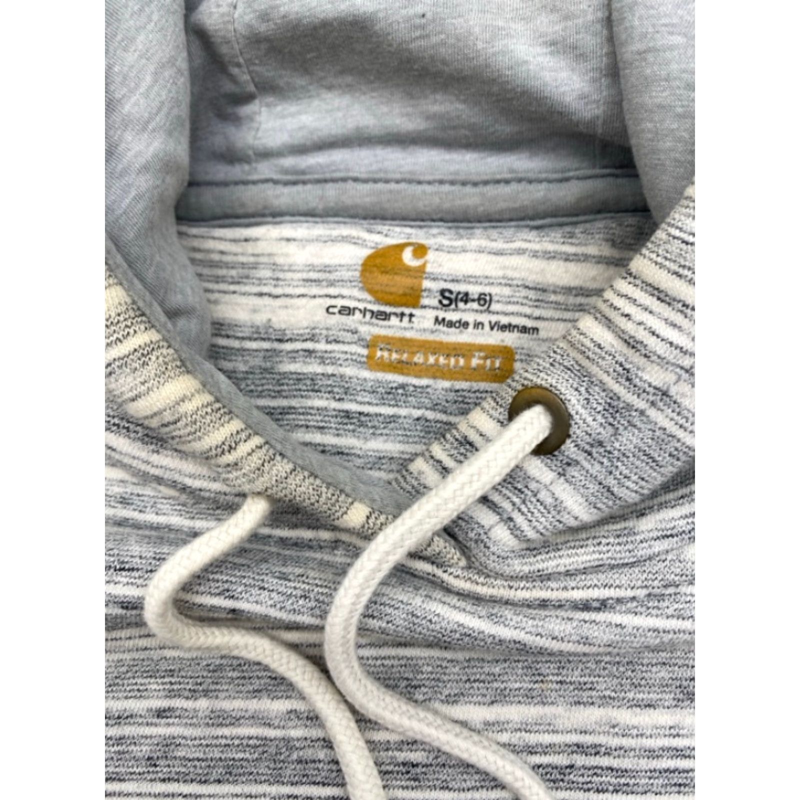Carhartt Carhartt Hoodie Women’s Small S Gray Striped Long Sleeve Relaxed Fit 4/6 - Hooded, Pockets, Pullover Size S / US 4 / IT 40 - 7 Thumbnail