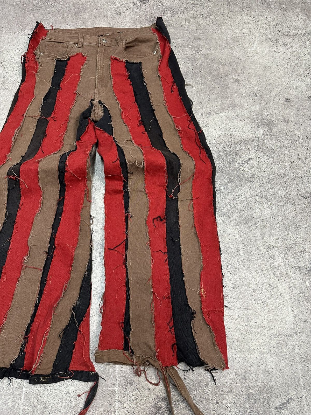 If Six Was Nine Vintage Junya Watanabe Style Striped Opium Denim Jeans Y2K Size US 33 - 7 Thumbnail