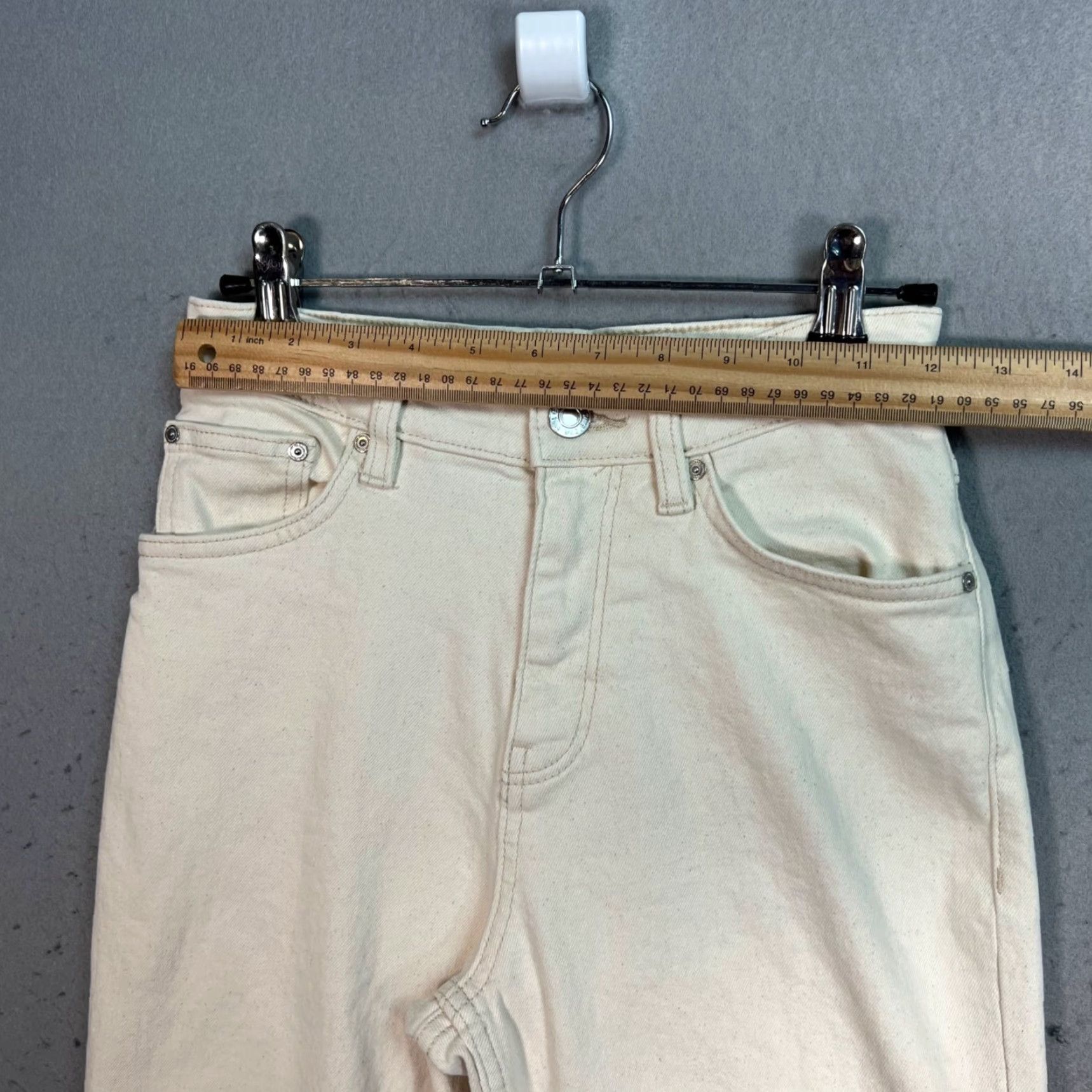 Mango Mango High-Waisted Off-White Jeans Womens Size 1 Skinny Ankle Mid Rise Denim 24 in 27 in 8/10 Womens Size 25" / US 0 / IT 36 - 5 Thumbnail