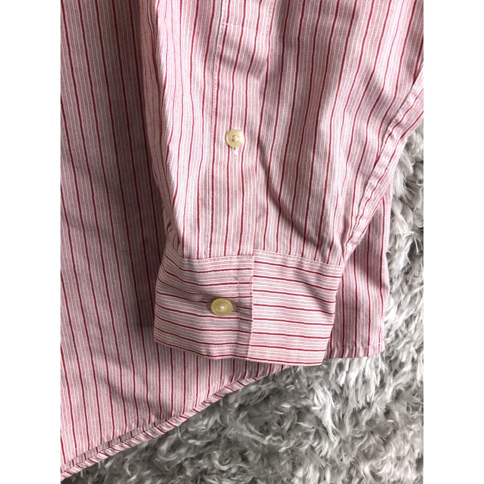 Chaps Chaps Easy Care Shirt Striped Button-Down Long Sleeve Red Mens XL Size US XL / EU 56 / 4 - 4 Thumbnail