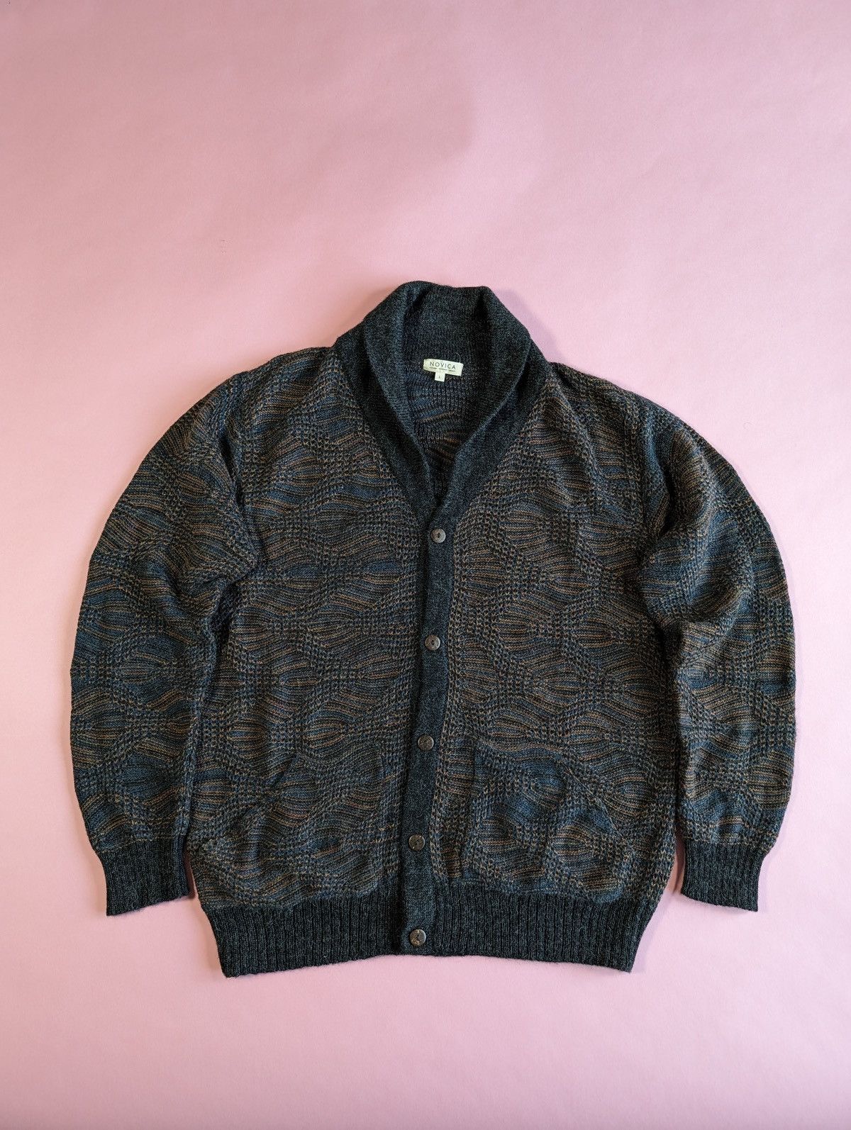 Vintage Navajo Design Cardigan Made in Peru Sweaters Knitwear