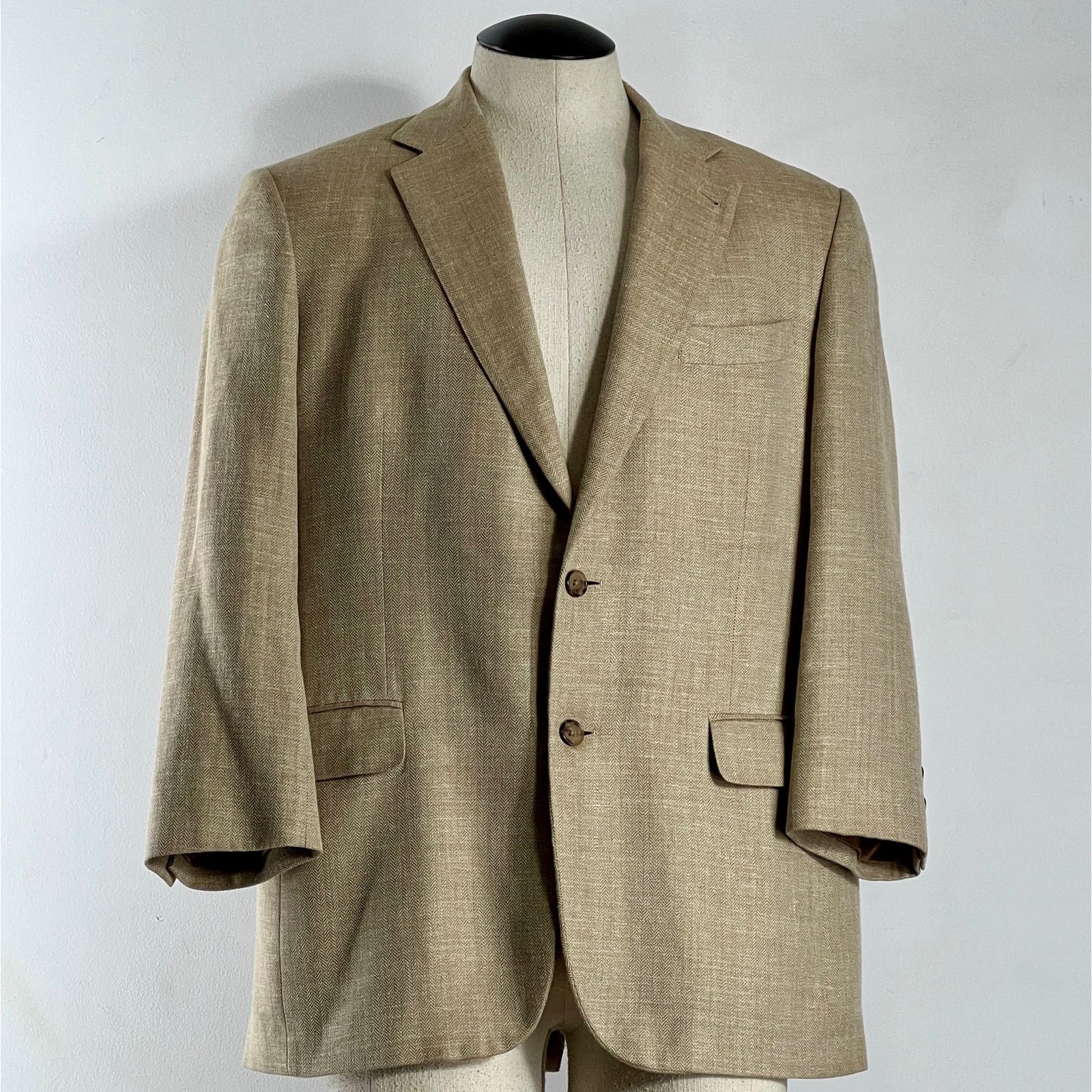 Brooks Brothers Brooks Brothers Madison Mens Silk Blazer Beige Jacket Sz 41R Size US M / EU 48-50 / 2 - 6 Thumbnail