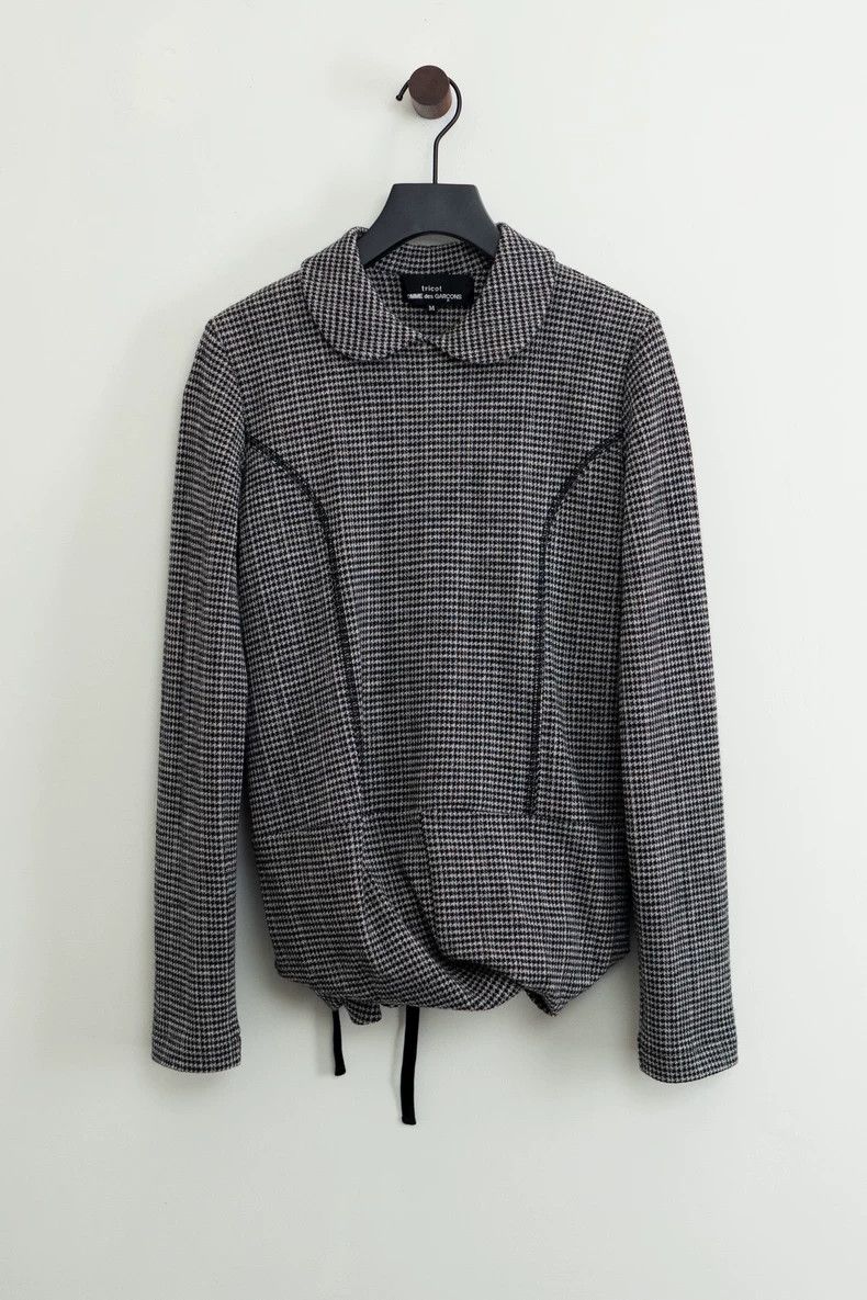 Comme des Garcons Deformed houndstooth doll collar sweater