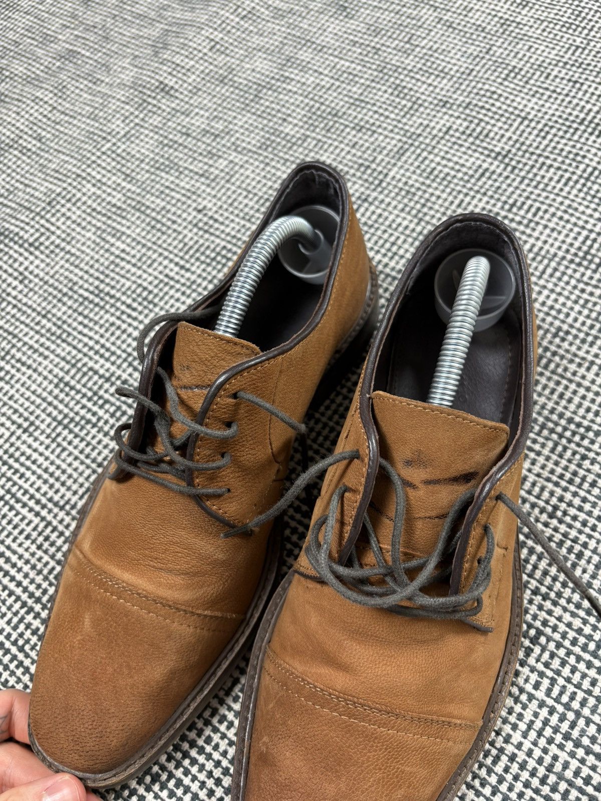 Designer Vintage grain leather top quality toe cap leather boots Size US 8 / EU 41 - 5 Thumbnail