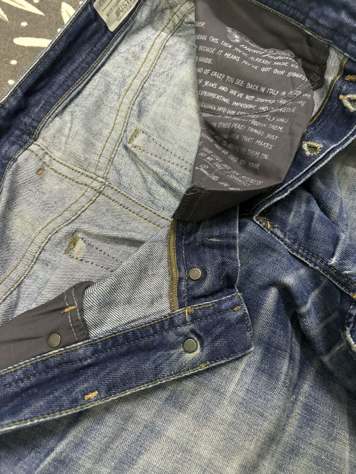 Diesel Vintage Y2K Diesel Industry 3D Buster Slim Clawmark Jeans Size US 34 / EU 50 - 19 Thumbnail