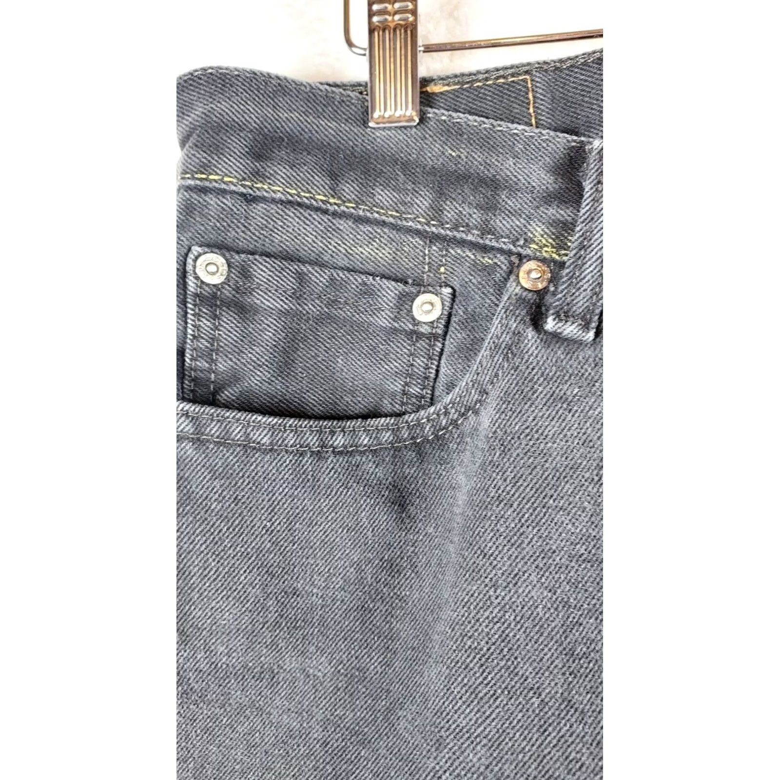 Levi's Levi's 505 Jeans - Levi Mens 505 Black Denim Jeans Size 33 x 30 Straight Dark Wash Denim Jeans Mens Regular 33x30 Size US 33 - 4 Thumbnail