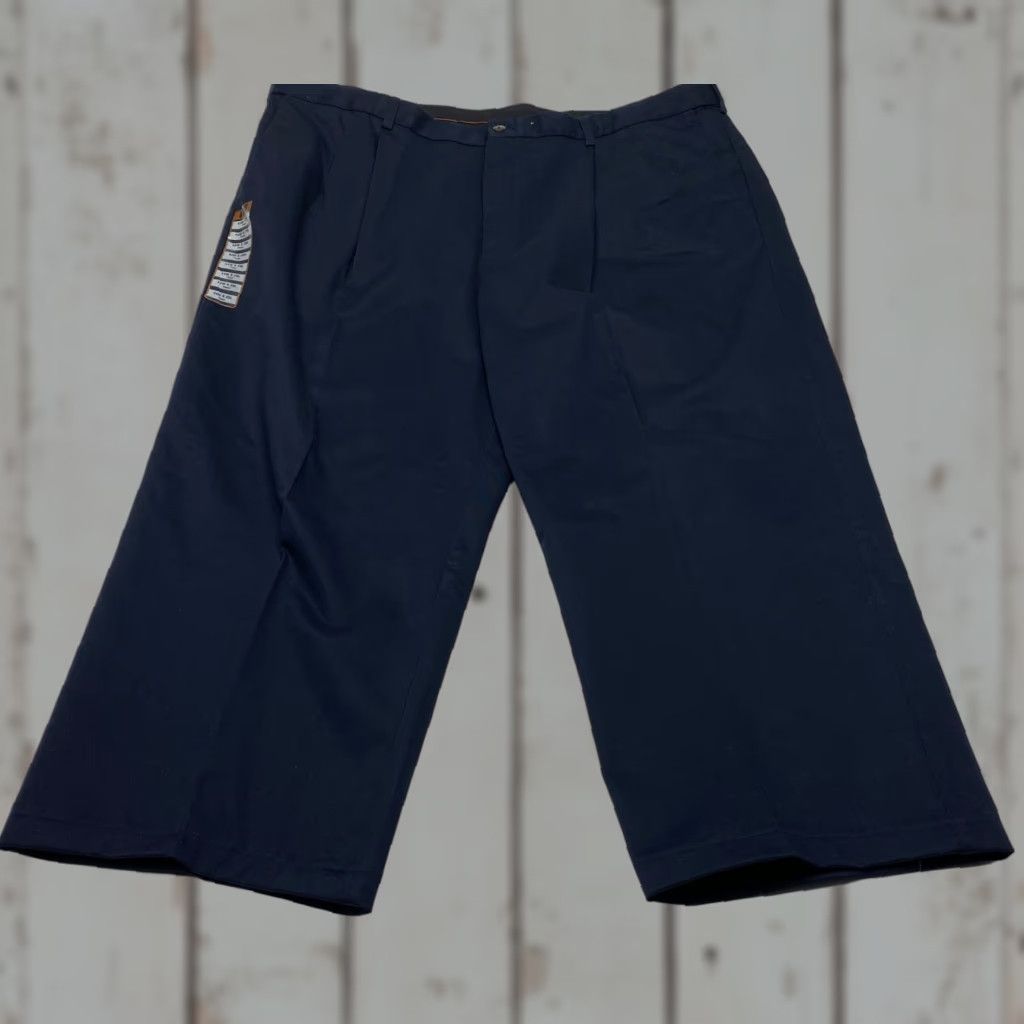 Haggar NWT Haggar Pants Mens 44x25 Khaki Navy Pleated Comfort Waistband Work To Weekend 7706 Size US 44 / EU 60 - 1 Thumbnail
