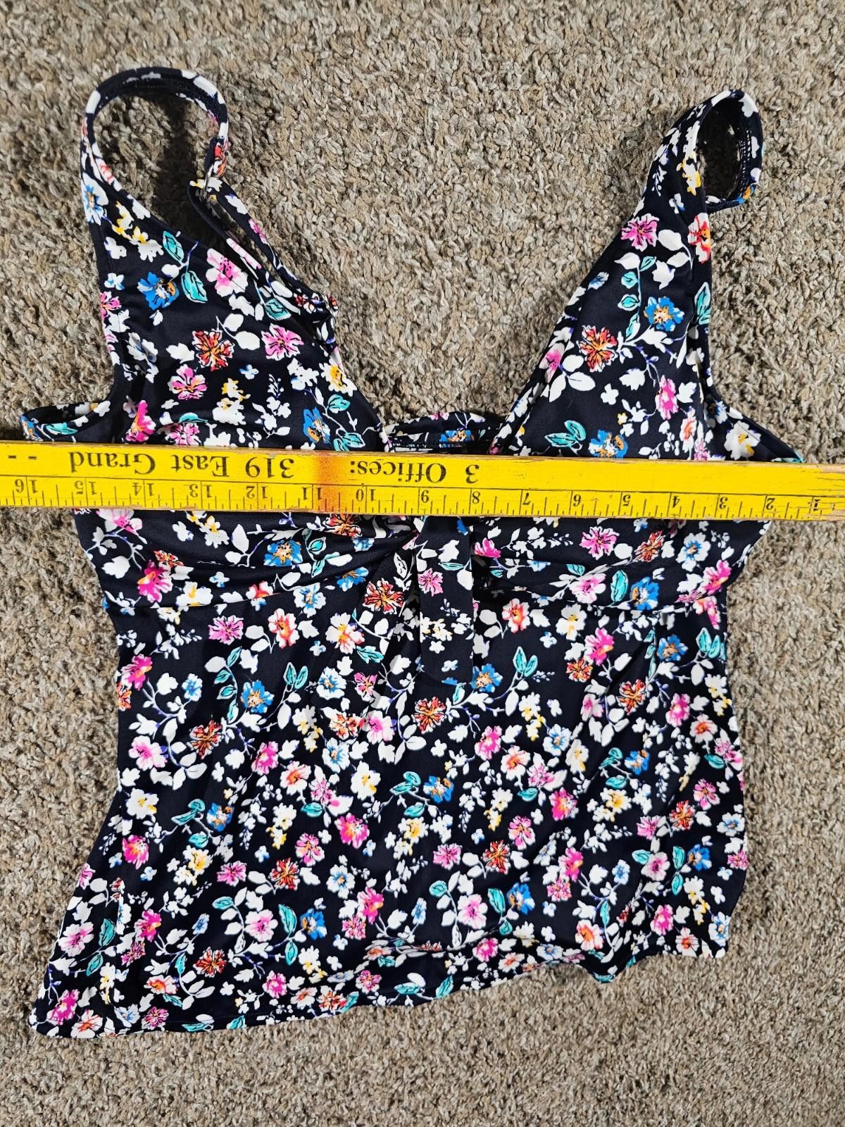 The Unbranded Brand Floral Polyamide Sz 14 Swim Top Size ONE SIZE - 3 Thumbnail