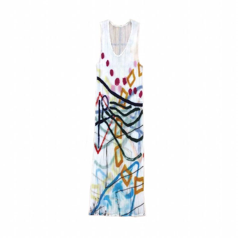 Issey Miyake issey miyake size:3 White slit dress Size S / US 4 / IT 40 - 1 Thumbnail