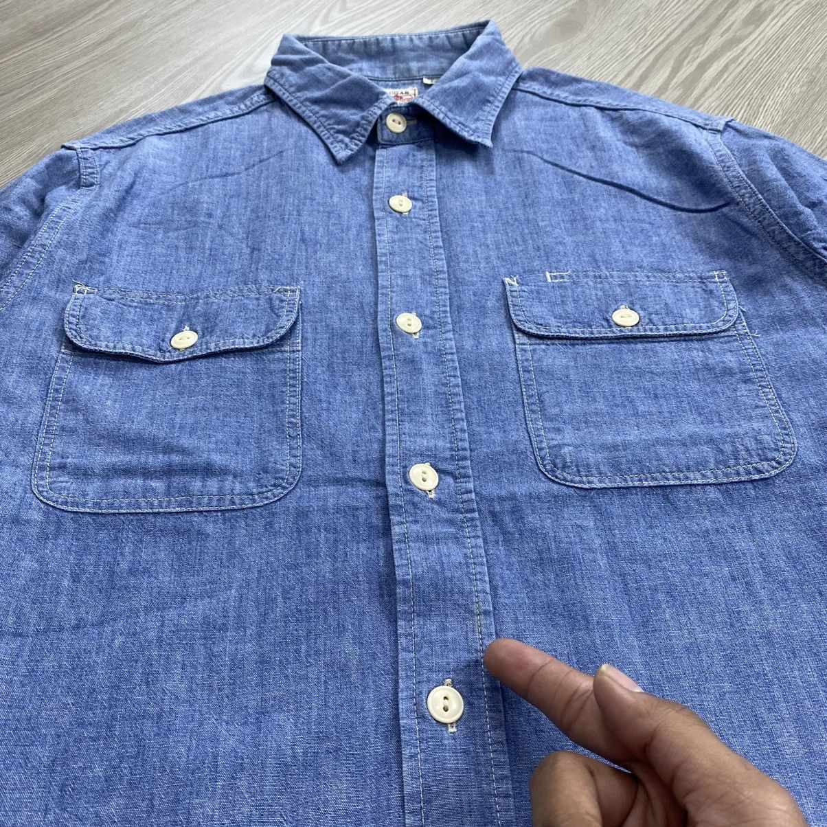 Orslow Vintage Sugar Cane Japan Chambray Denim Work Shirt Size US M / EU 48-50 / 2 - 8 Thumbnail