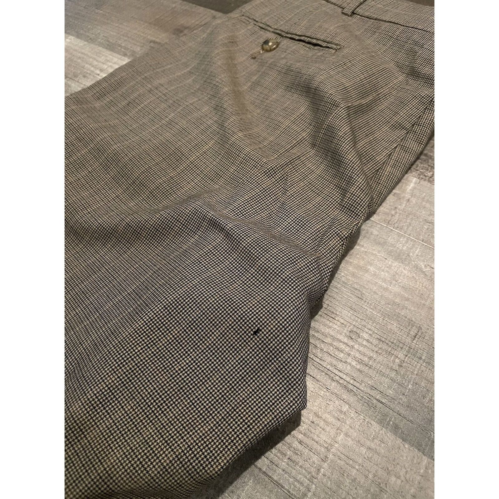 Tommy Hilfiger VINTAGE Tommy Hilfiger Pants Mens Wide-Leg Wool Chino 90s 34x32 Brown/Cuffed Inseam 31in Size US 34 / EU 50 - 7 Thumbnail