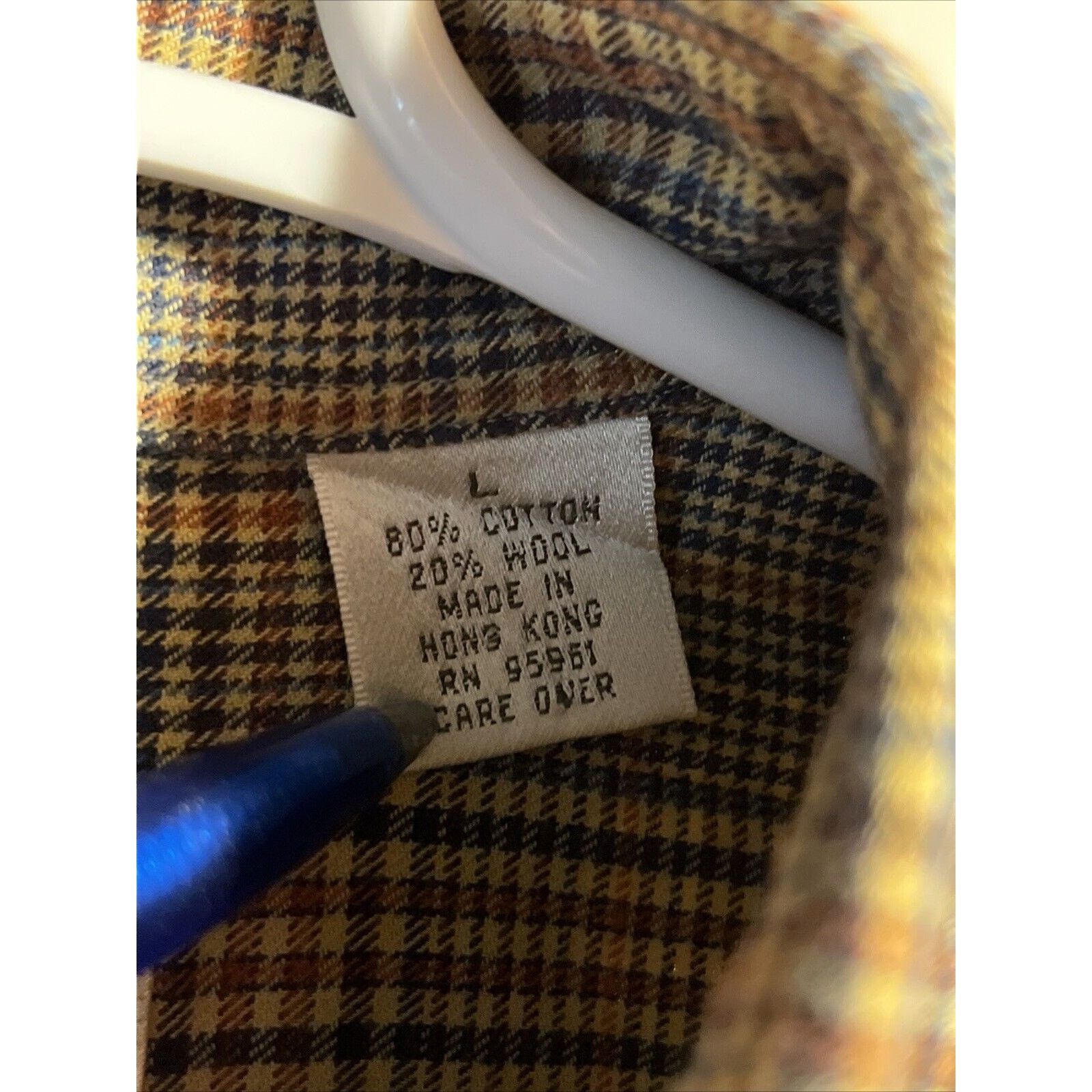 Viyella VTG Wool Cotton Blend Shirt Mens L Multicolor Plaid