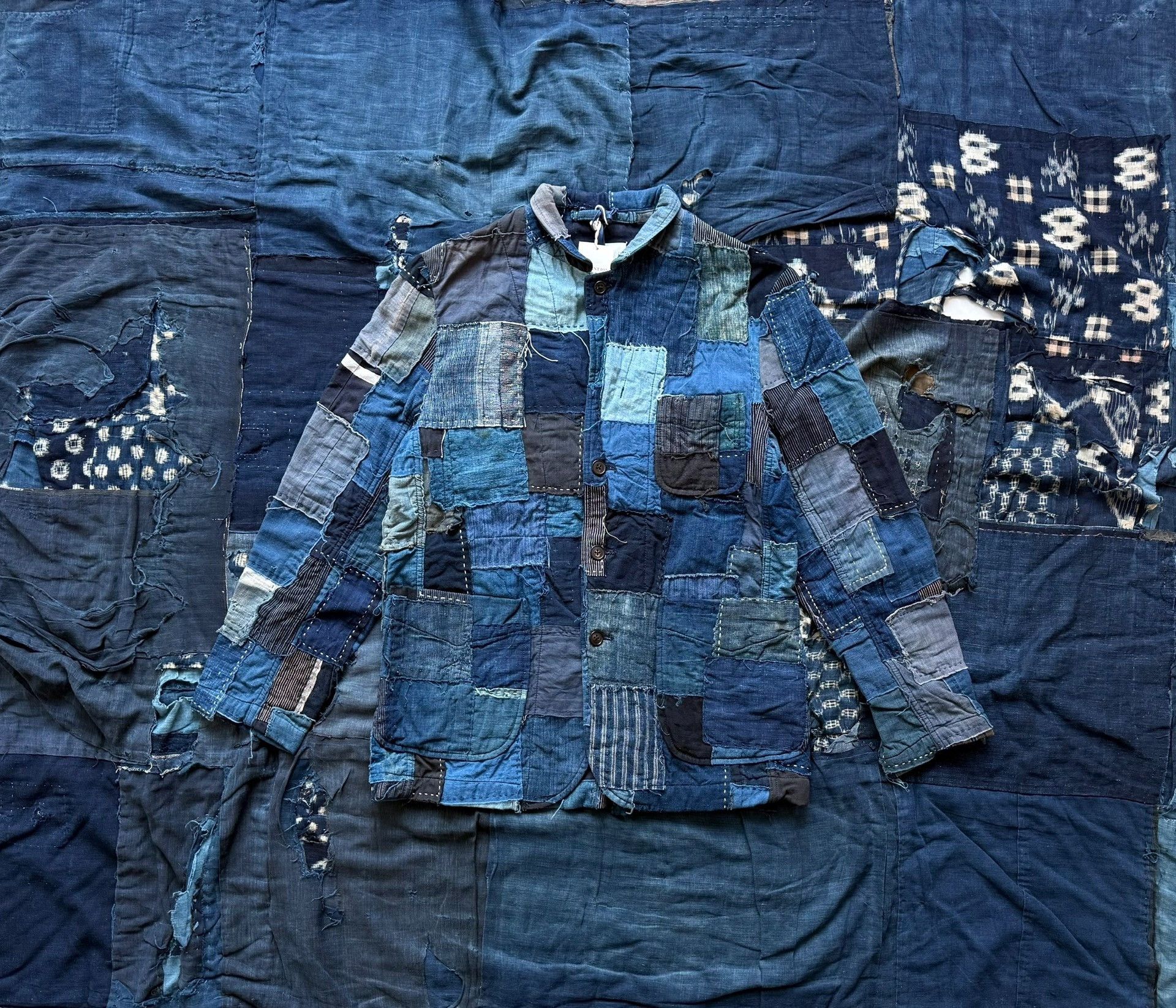 KUON Kuon 22AW Distressed Sashiko Patchwork Blazer Size US M / EU 48-50 / 2 - 2 Thumbnail