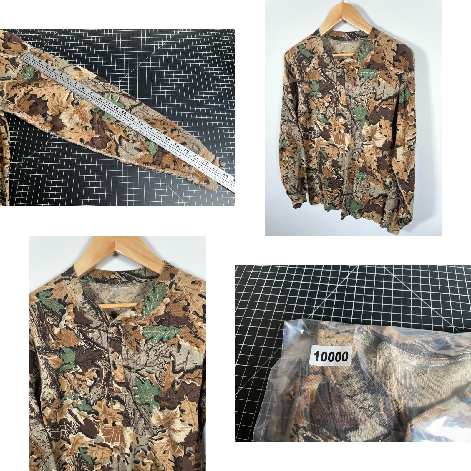 Vintage VINTAGE 90s Camouflage Henley Long Sleeve T-Shirt Men's Medium Brown Advantage Camouflage Pattern Men’s T-Shirt Size US M / EU 48-50 / 2 - 8 Thumbnail