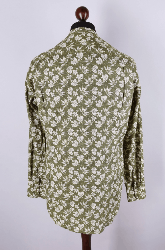 THE GIGI The Gigi Green Floral Cotton Band Long Sleeve Shirt XL Size US XL / EU 56 / 4 - 3 Thumbnail