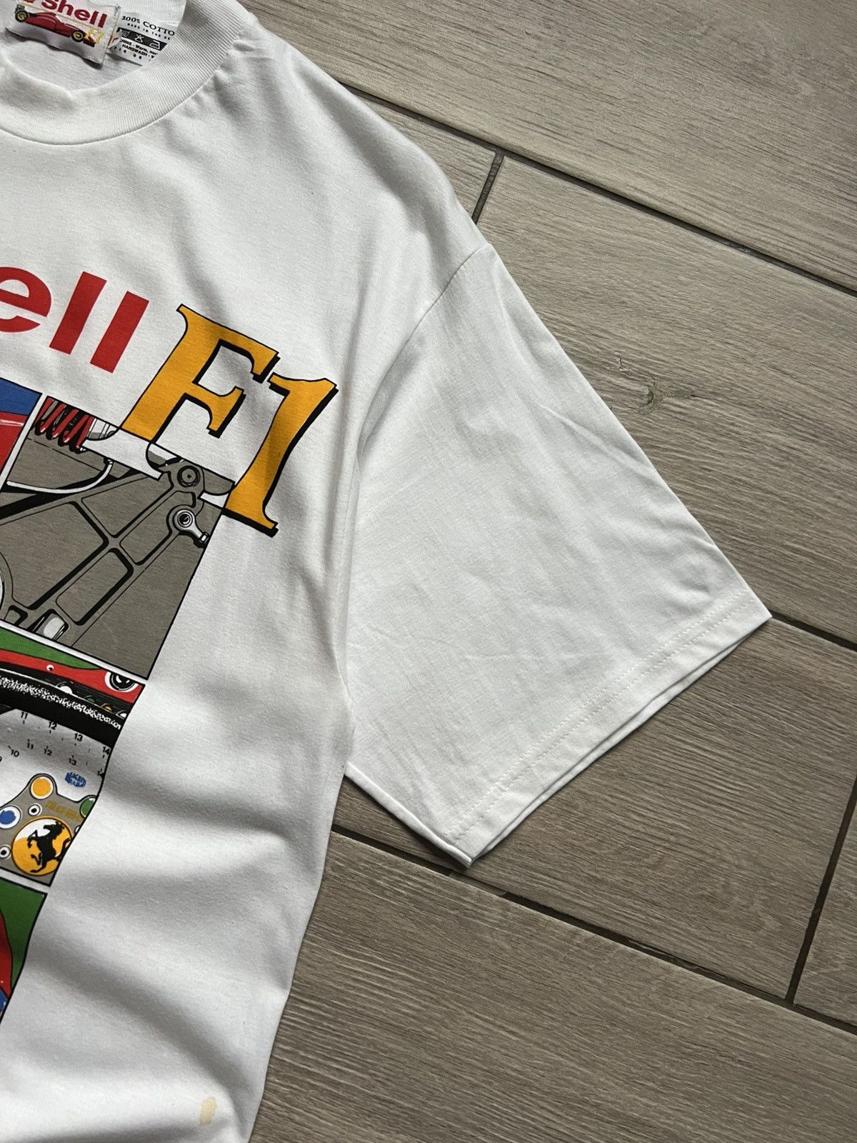 Ferrari Y2K Ferrari Shell Formula 1 Racing White t-shirt Tee Size US L / EU 52-54 / 3 - 6 Thumbnail