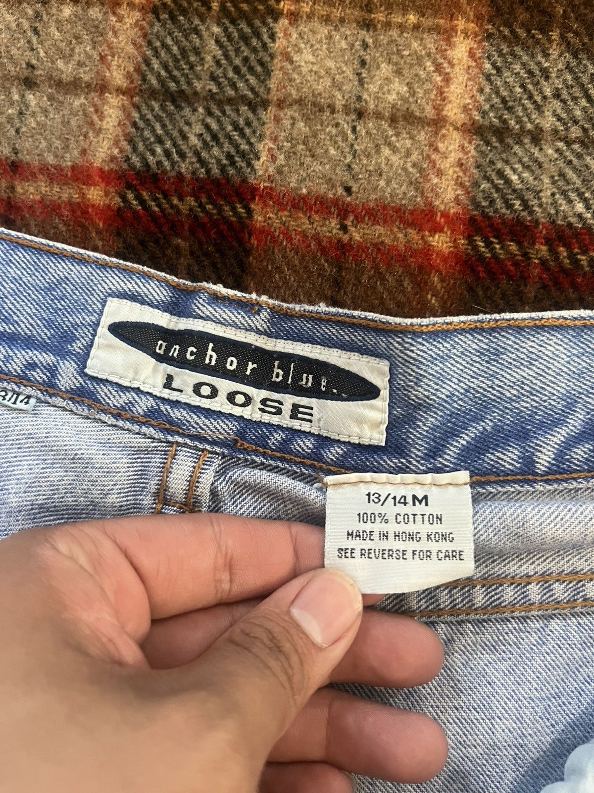 Anchor Blue Vintage 90’s Light Washed Anchor Blue Loose Denim Jeans 13 Size 32" / US 10 / IT 46 - 5 Thumbnail