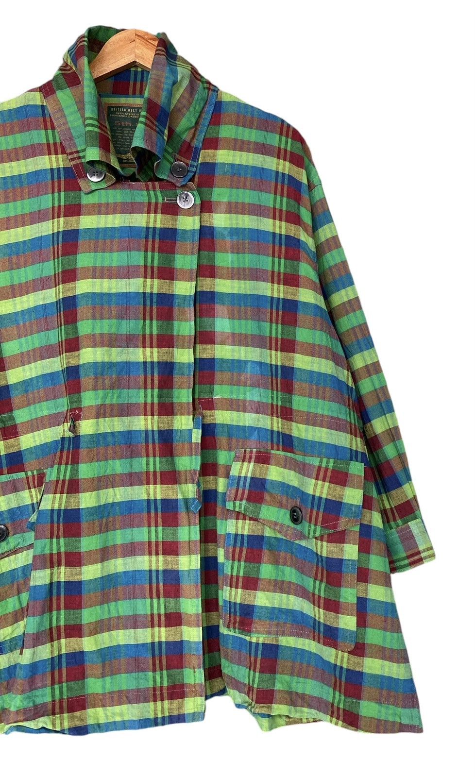 If Six Was Nine BRITISH WEST INDIES 5th Street Madras Cardigan Size US M / EU 48-50 / 2 - 2 Thumbnail