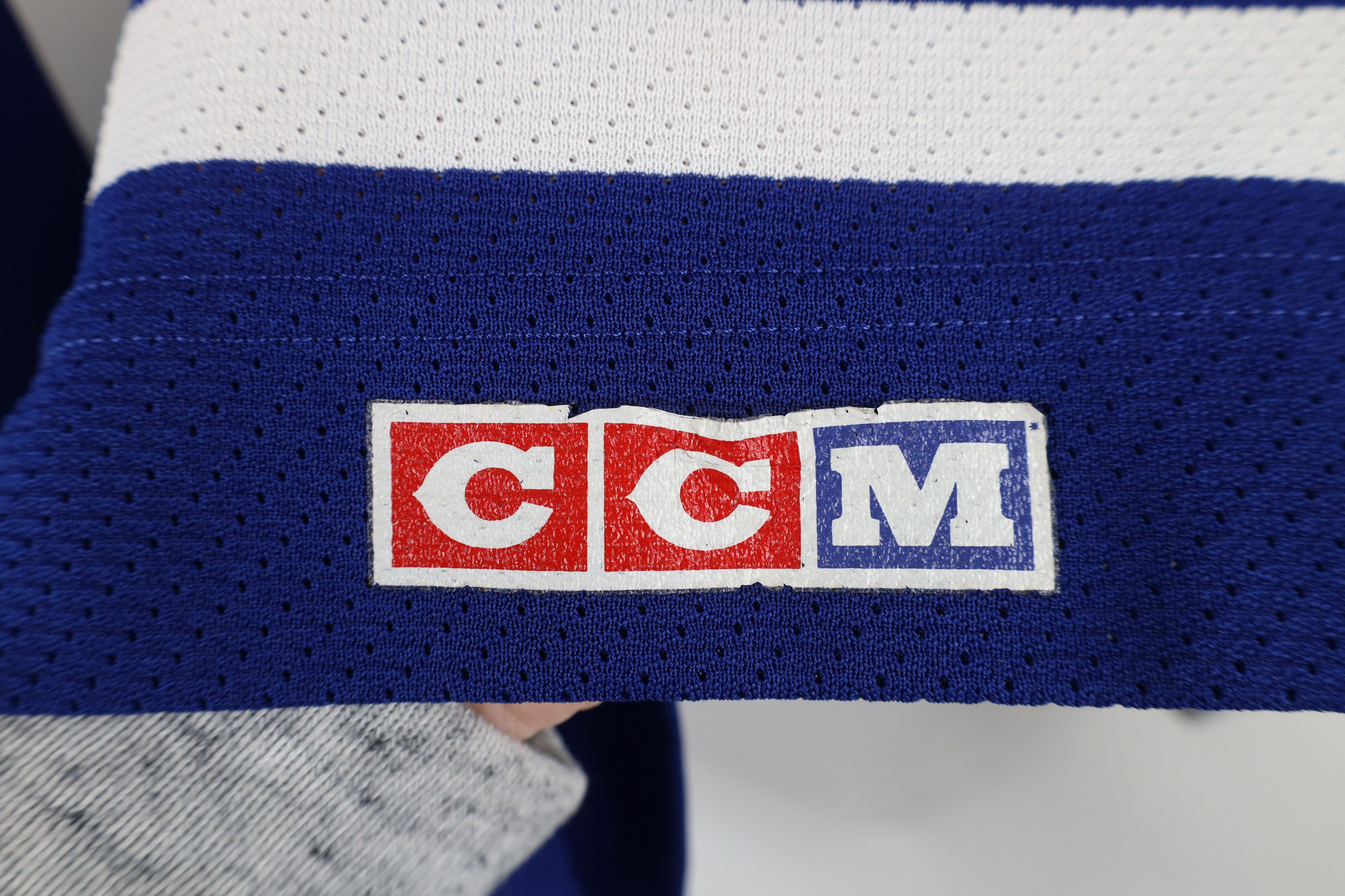 Vintage Vintage 90s CCM English Old Time Hockey Jersey Blue White Size US XL / EU 56 / 4 - 10 Thumbnail