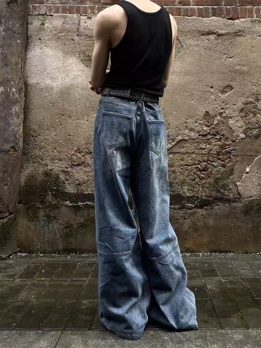 Japanese Brand × Jean Heavy-duty washed and spliced ripped vintage jeans Size US 30 / EU 46 - 3 Thumbnail