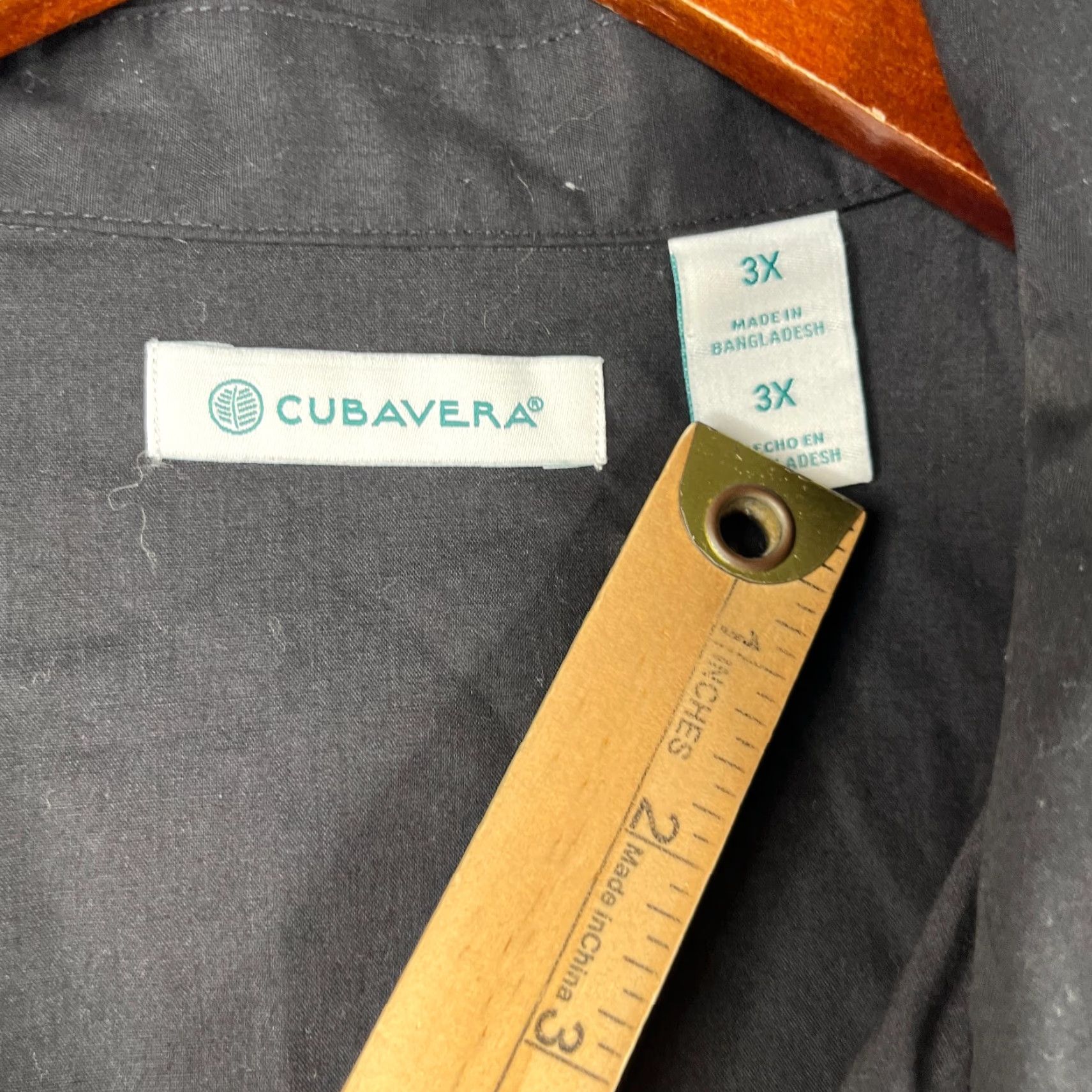 Cubavera Cubavera Shirt Mens 3X Black Short Sleeve Button-Up Pockets Beach Casual Solid Pattern Size US XXL / EU 58 / 5 - 5 Thumbnail