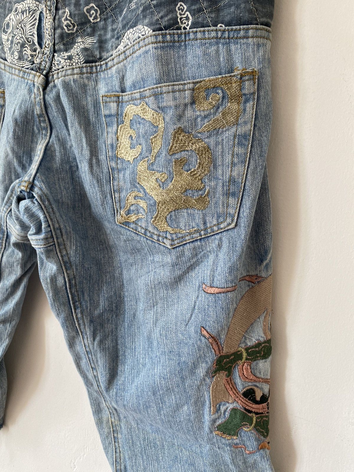 Denim & Co. × Japanese Brand Sukajan embroidery denim shorts pants Size US 36 / EU 52 - 9 Thumbnail
