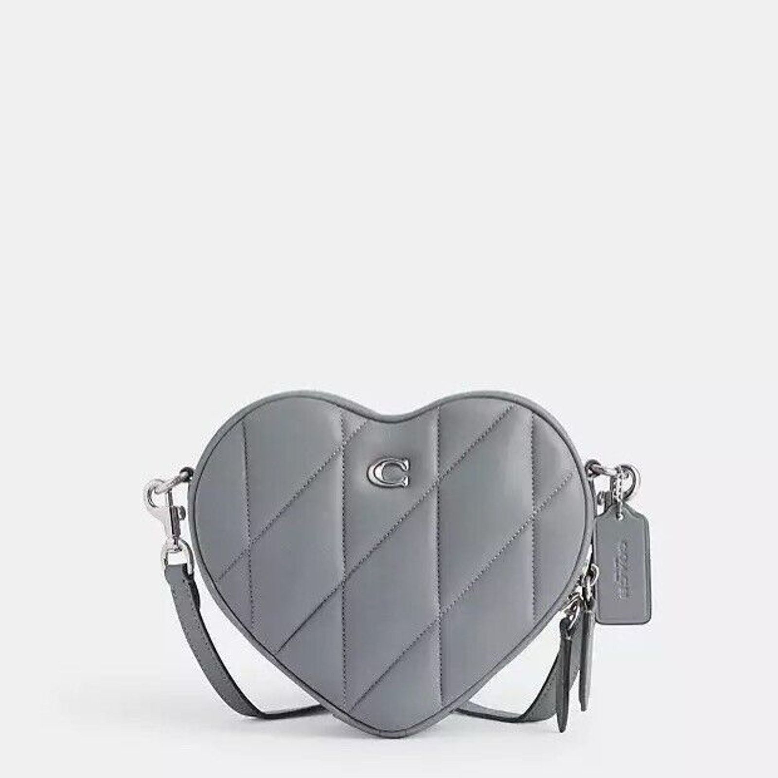 Coach Coach Heart Crossbody Bag Quilting Leather CE725 Grey Blue Size ONE SIZE - 5 Thumbnail