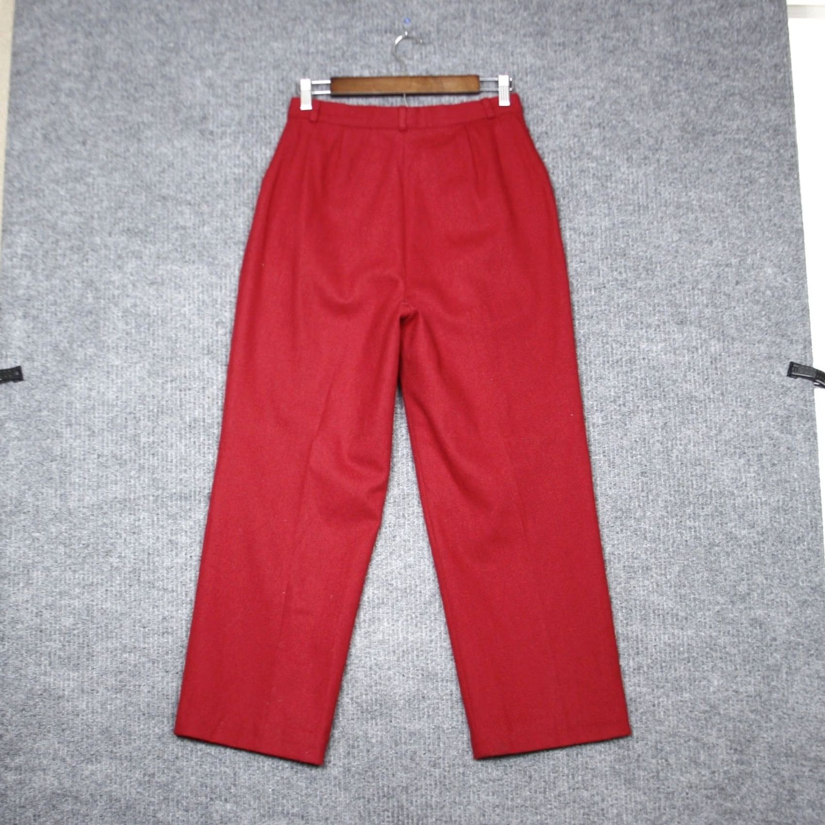 Vintage VINTAGE David N. Women Red Wool Blend Pleated High Waist Trousers Pants Size 12 Size 34" / US 12 / IT 48 - 3 Thumbnail