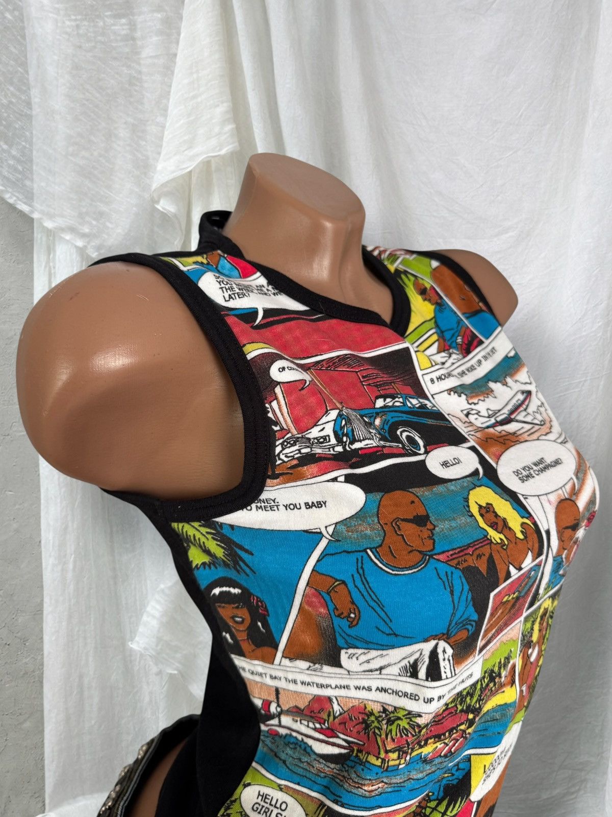 Hysteric Glamour 2000’s Aesthetic Vintage Y2K Glamour Comics Print Tank Top Size M / US 6-8 / IT 42-44 - 3 Thumbnail