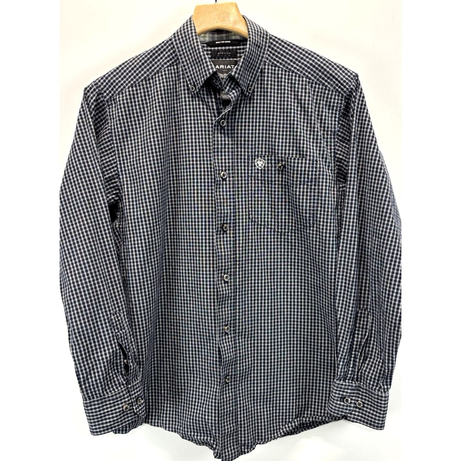 Ariat Ariat Relentless Button-Down Shirt Men’s S Blue Check Stretch Western Cowboy Shirt Size US S / EU 44-46 / 1 - 2 Thumbnail