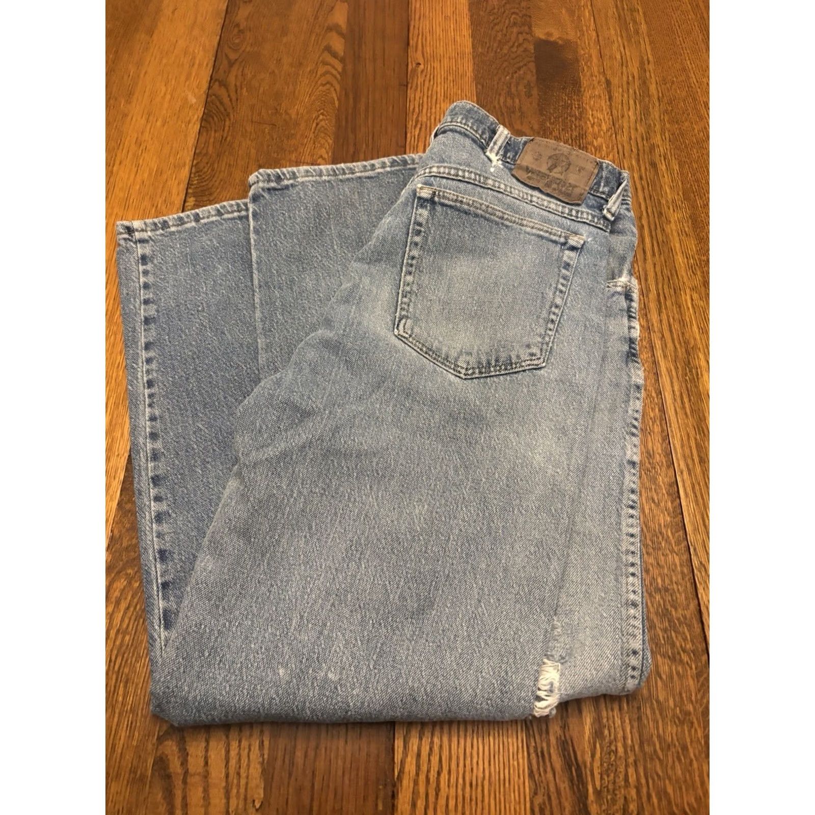 Wrangler Vintage Wrangler Jeans Mens 34x30 Blue Denim Straight Leg Distressed 90s Size US 34 / EU 50 - 5 Thumbnail