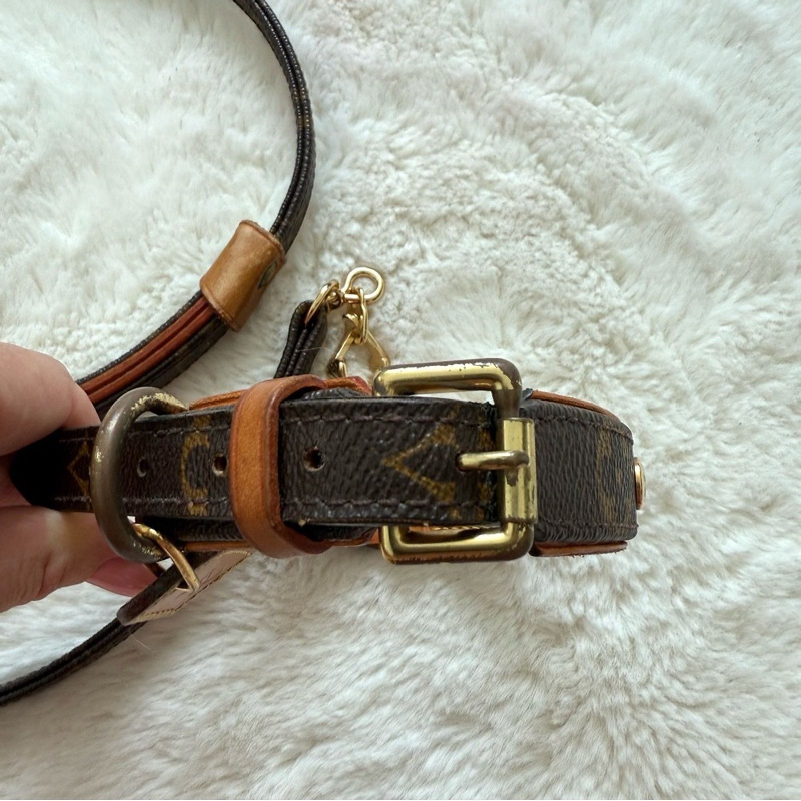 Louis Vuitton Louis Vuitton Dog Lead Monogram Brown Leather Pet Authentic Size ONE SIZE - 2 Thumbnail