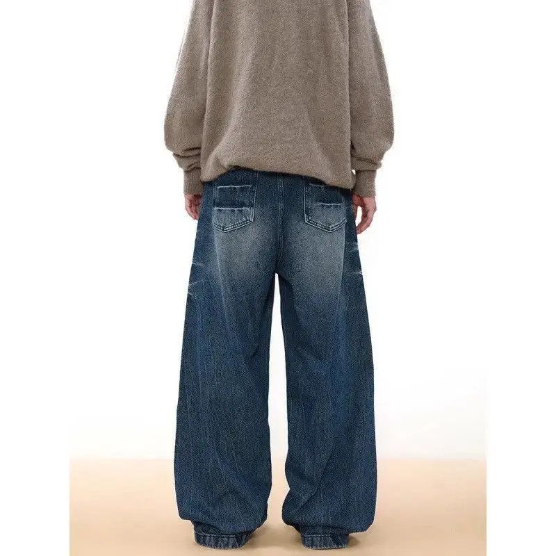 Japanese Brand Retro loose wide leg straight leg jeans Size US 32 / EU 48 - 3 Thumbnail