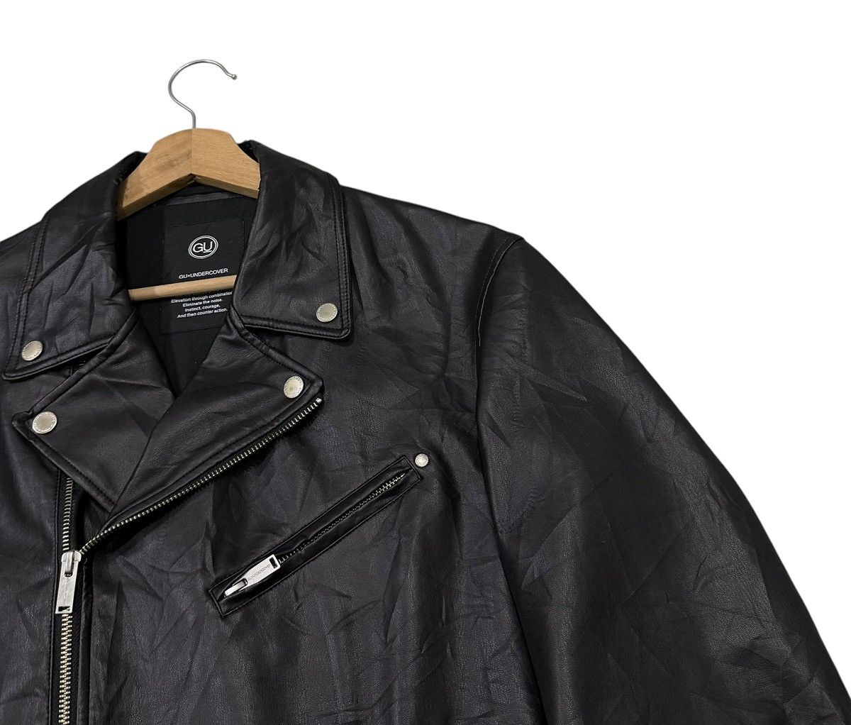 Undercover Vintage Undercover X GU Double Collar Faux Leather Jacket Size US M / EU 48-50 / 2 - 3 Thumbnail