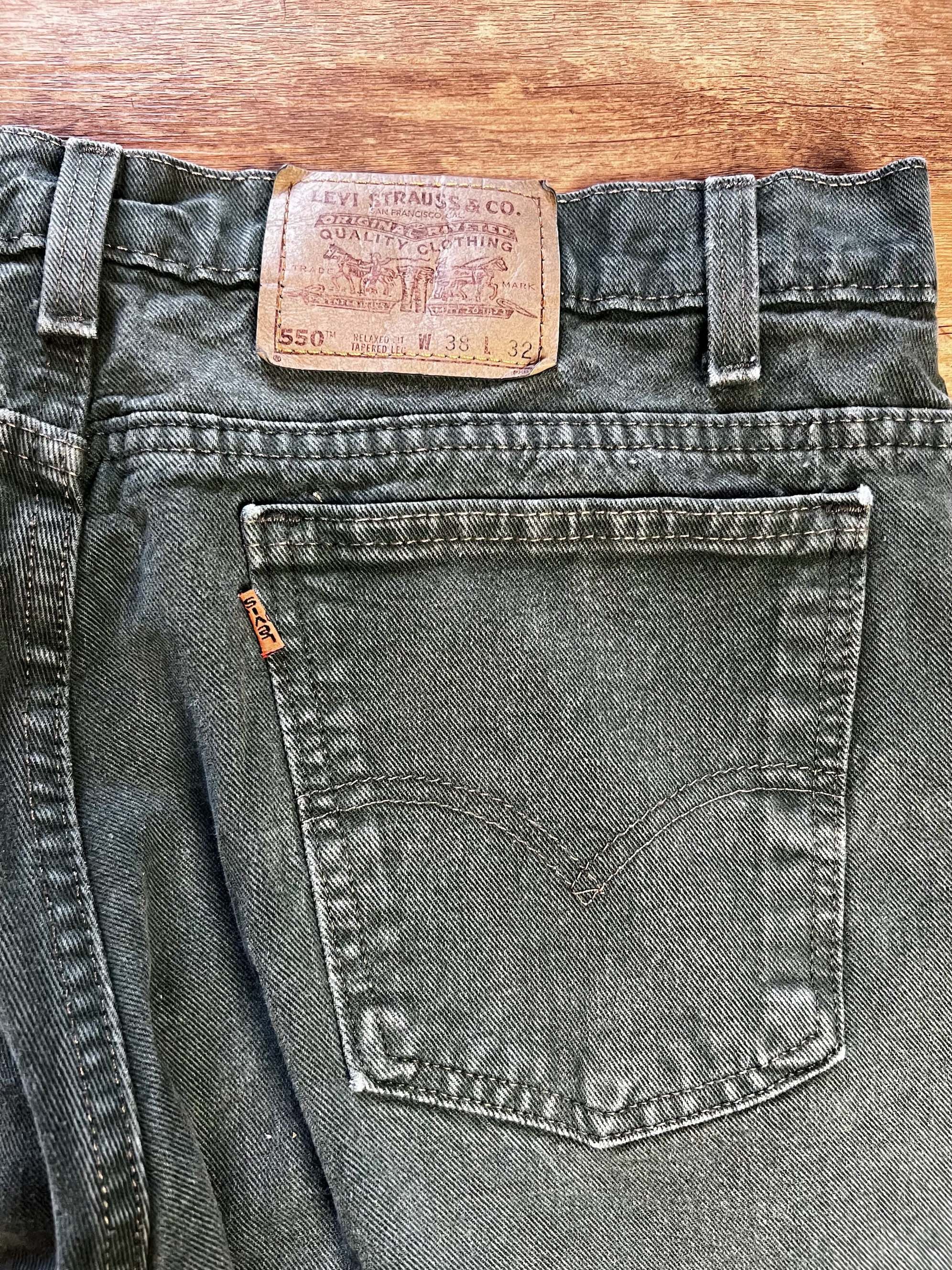 Levi's Vintage Clothing Vintage 1990's Levi's 550 Green Tapered Leg Orange Tab Jeans Size US 38 / EU 54 - 11 Thumbnail