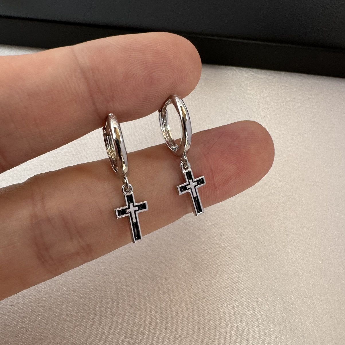 Other Cross Dangle Drop Earrings for Men Women,Unisex Style Size ONE SIZE - 5 Thumbnail