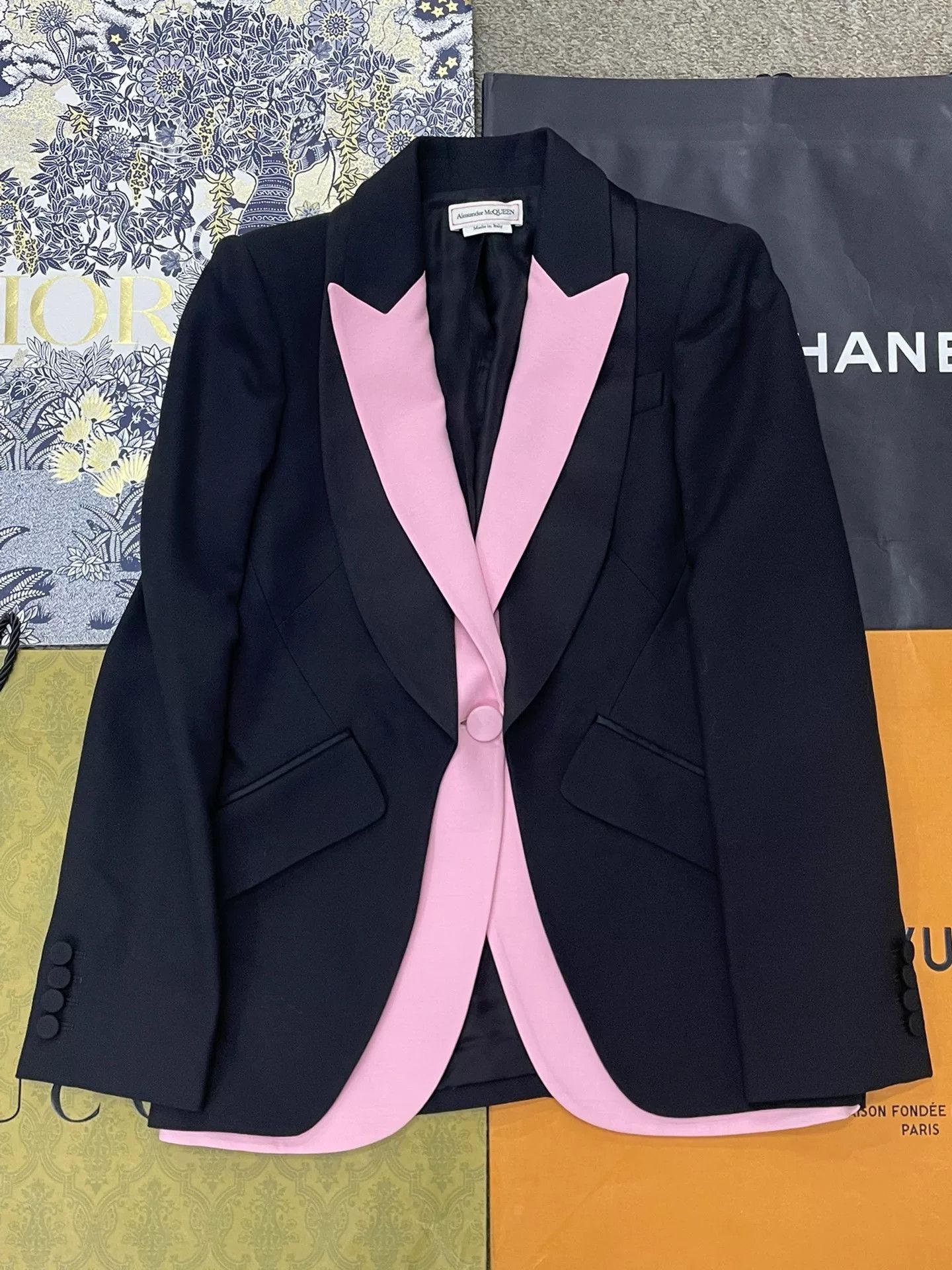 Alexander McQueen Alexander McQueen Pink Black Blazer Size US XS / EU 42 / 0 - 1 Thumbnail