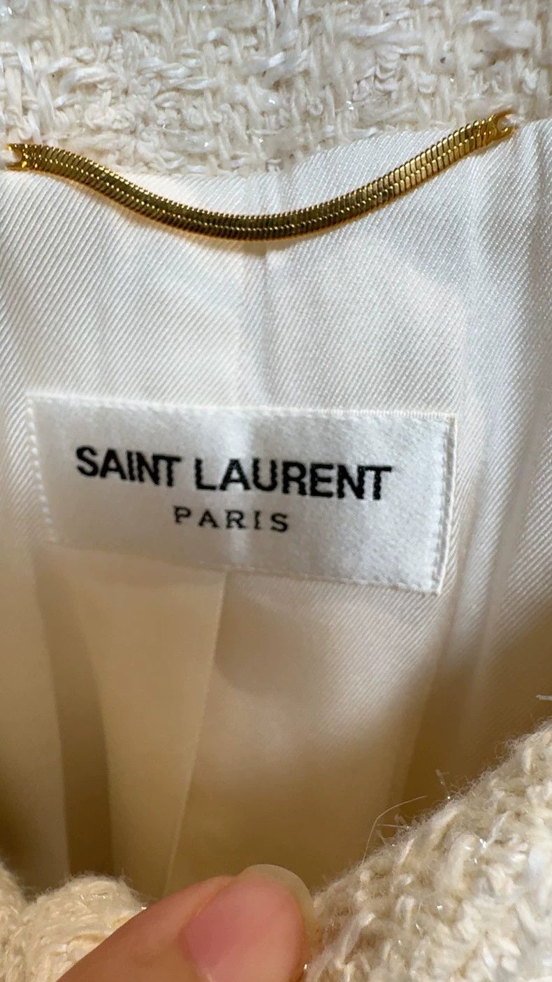 Saint Laurent Paris Saint Laurent Paris White four-pocket jacket Size XS / US 0-2 / IT 36-38 - 7 Thumbnail