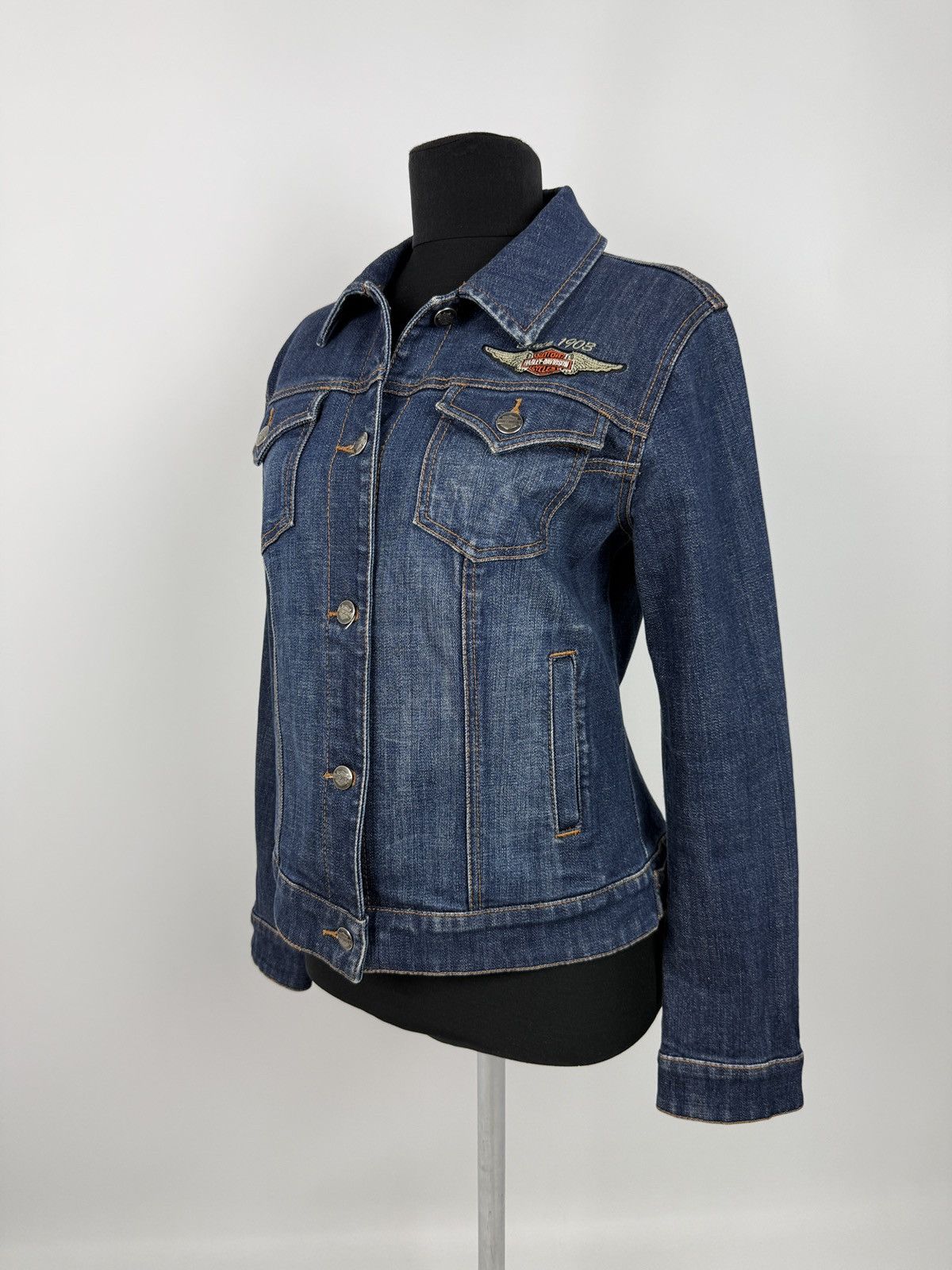 Harley Davidson Y2K Harley Davidson Logo Embroidery Denim Jacket Size M / US 6-8 / IT 42-44 - 1 Thumbnail