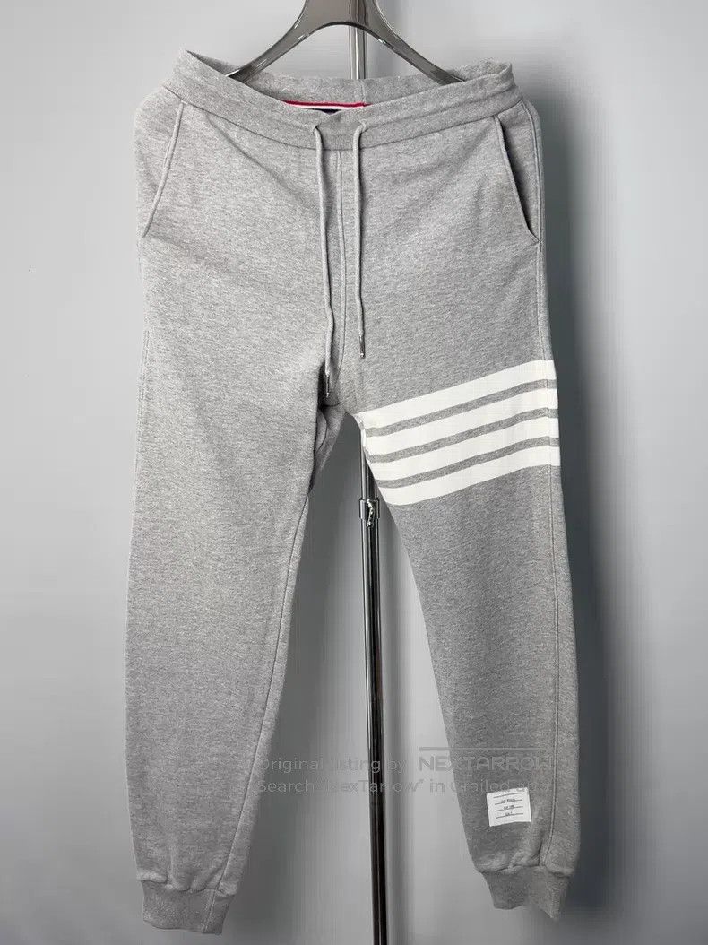 Thom Browne Thom Browne size 1 Grey Four-stripe Sweatpants Size US 31 - 1 Thumbnail