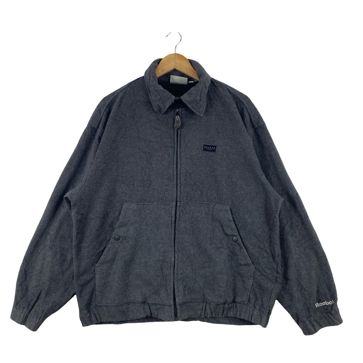 Reebok Vintage REEBOK GOLF Fleece Jacket Full Zip Bomber Windbreake Size US L / EU 52-54 / 3 - 4 Thumbnail