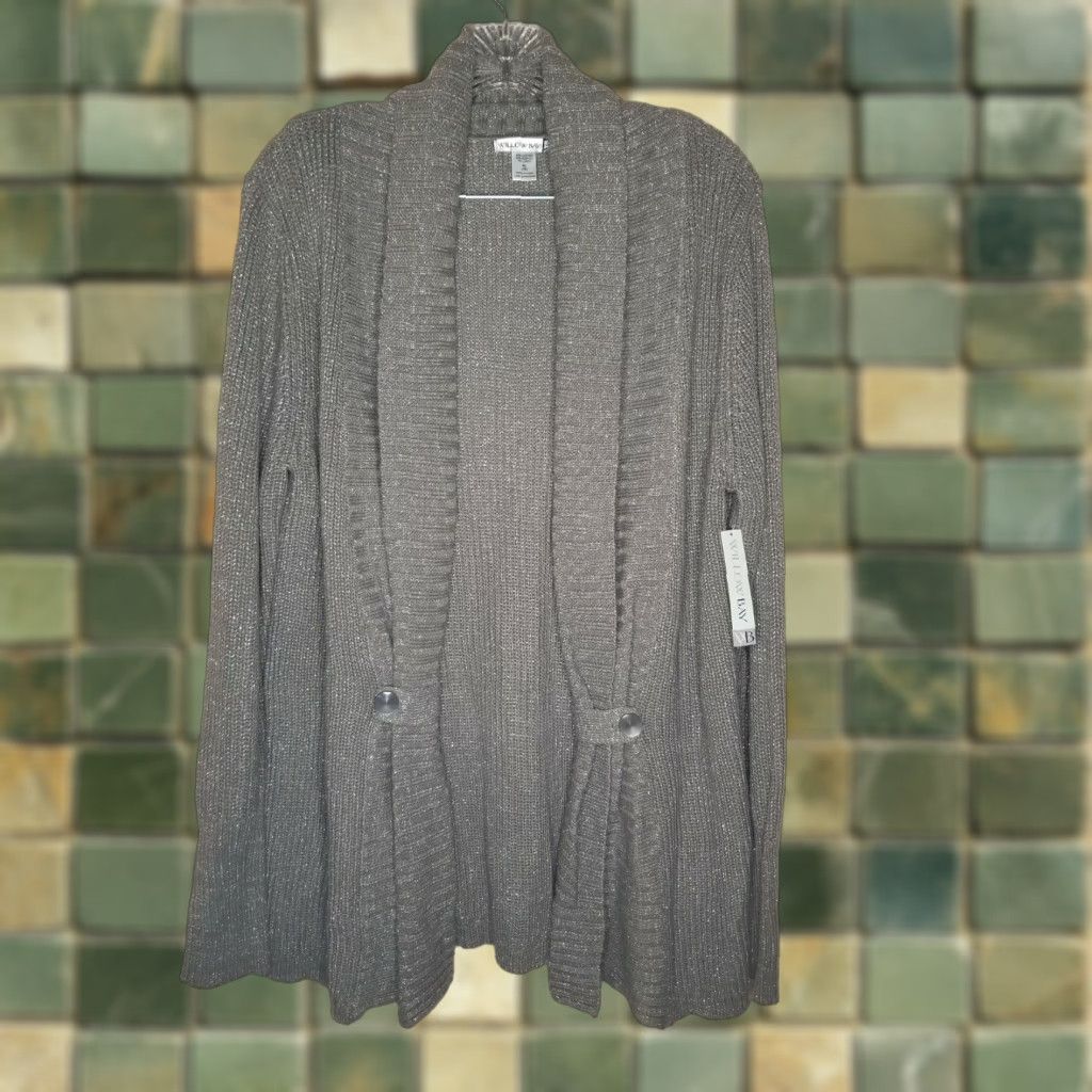 Vintage VINTAGE? No, it's not vintage. Willow Bay Cardigan Gray Women's XL Sweater NWT Size XL Sperkles Size XL / US 12-14 / IT 48-50 - 1 Thumbnail