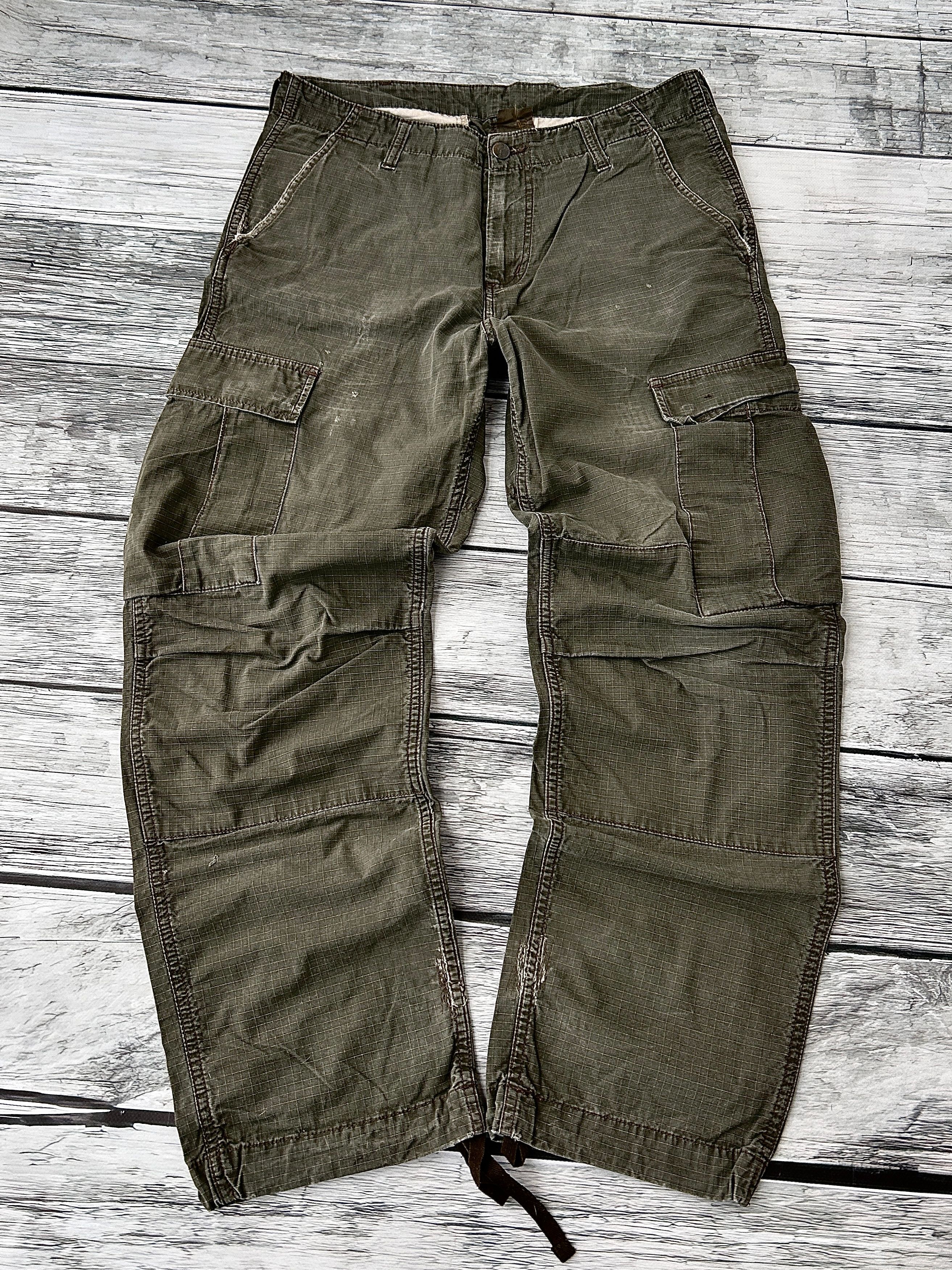 Pre-owned Archival Clothing X Avant Garde Vintage Carhartt Double Knee Pilot Baggy Bondage Cargo Pants (size 30) In Multicolor